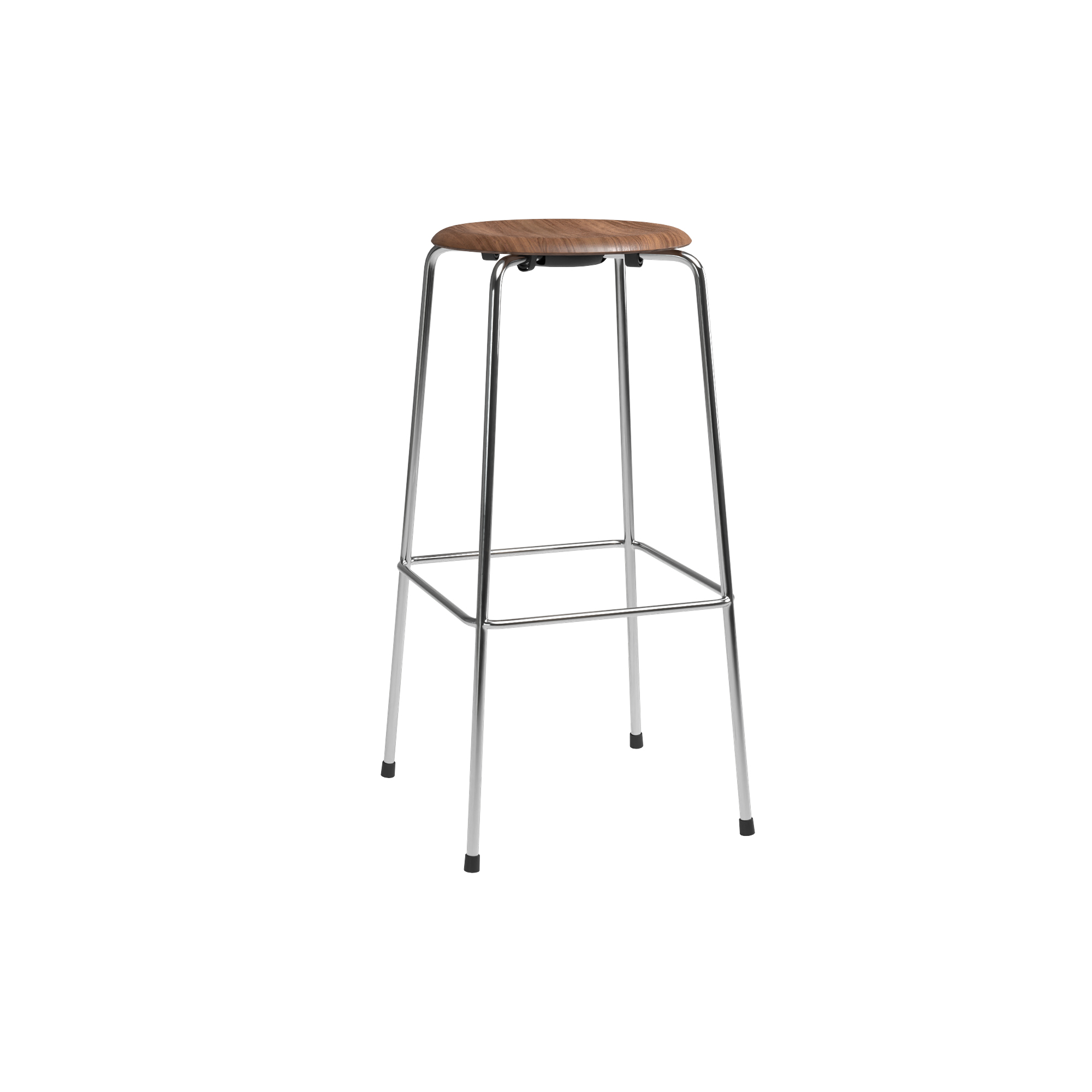 Fritz Hansen - High Dot barstol, lacquered walnut - H: 76 x L: 38,8 x B: 38,9 cm.