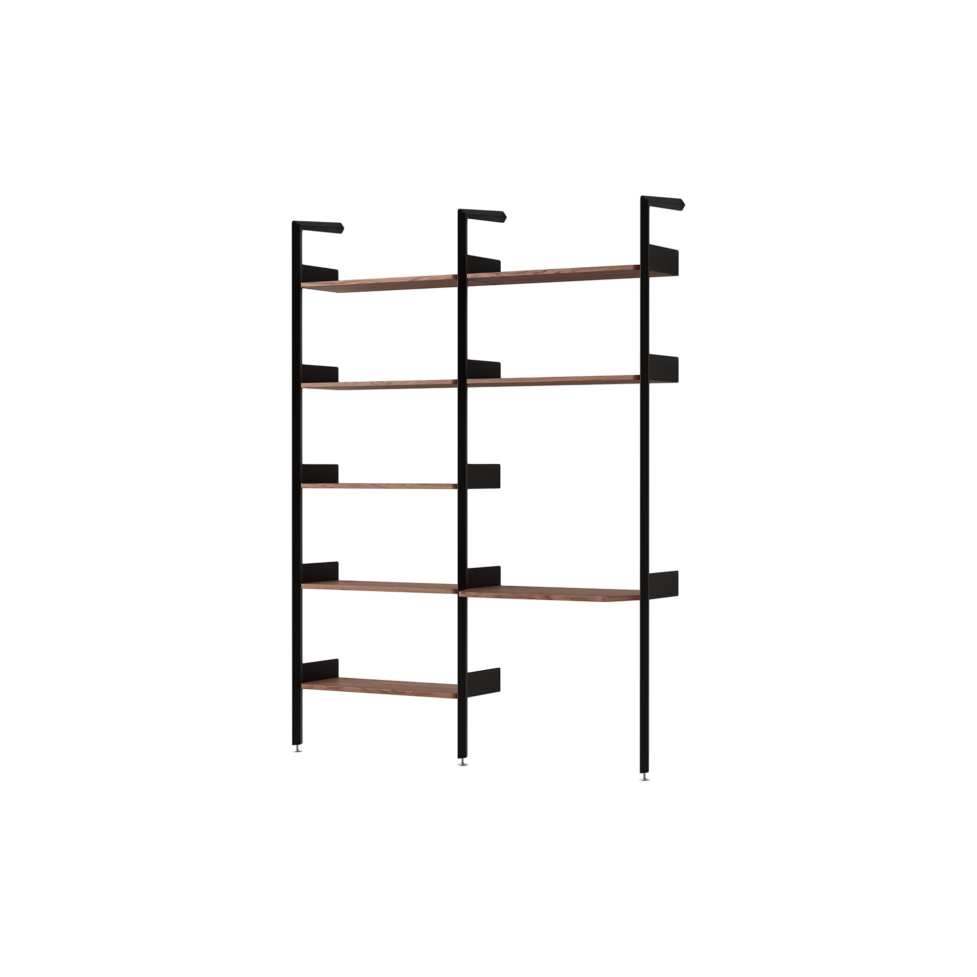 &Tradition - Rombe IF1 & IF5 Shelving System Configuration B, anthracite/walnut