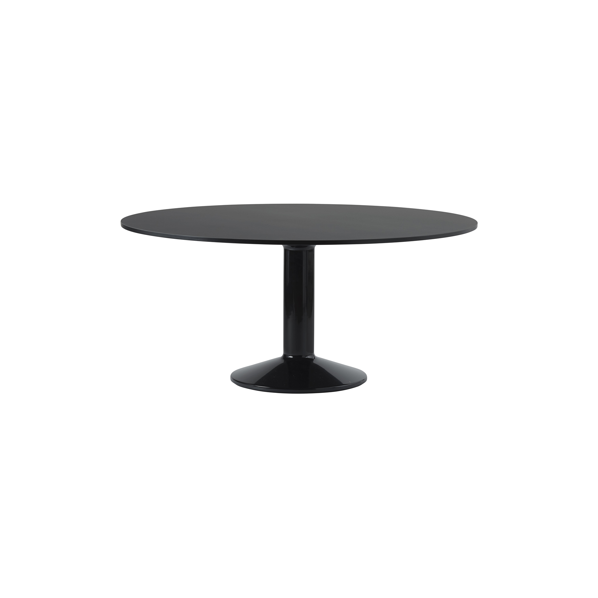 Muuto - Midst Table, black linoleum/black - Ø160 cm
