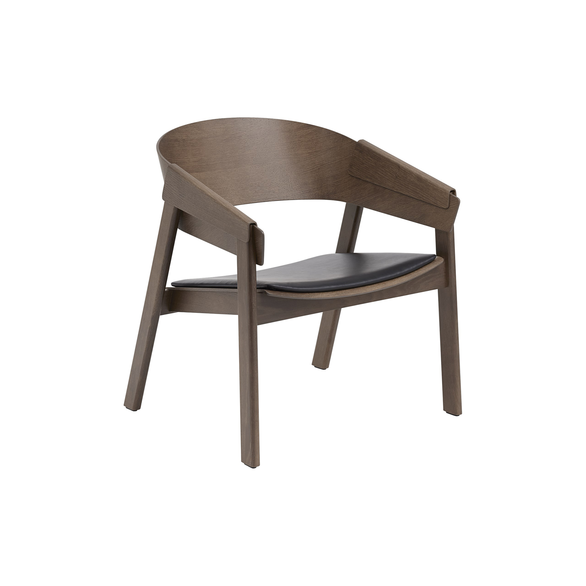 Muuto - Cover Lounge Chair, refine leather black/stained dark brown