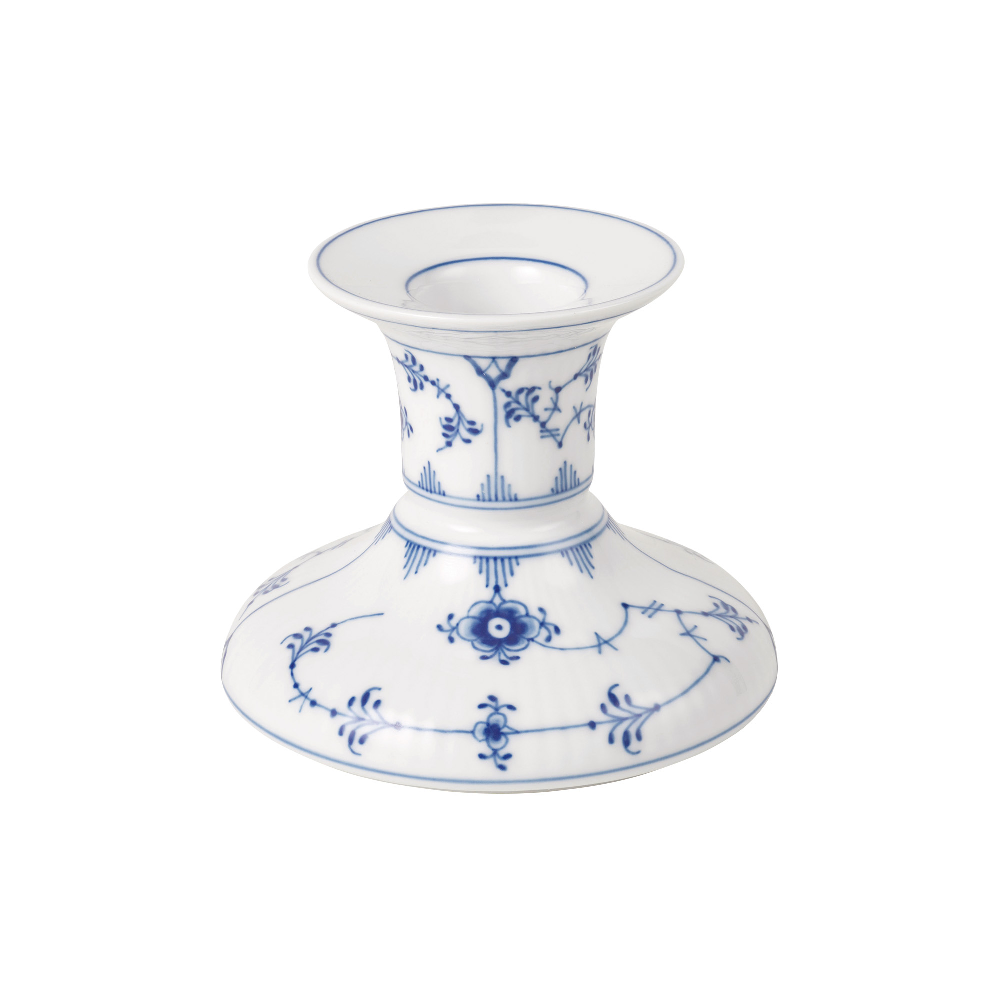 Royal Copenhagen - Musselmalet Riflet lysestage 7,5 cm
