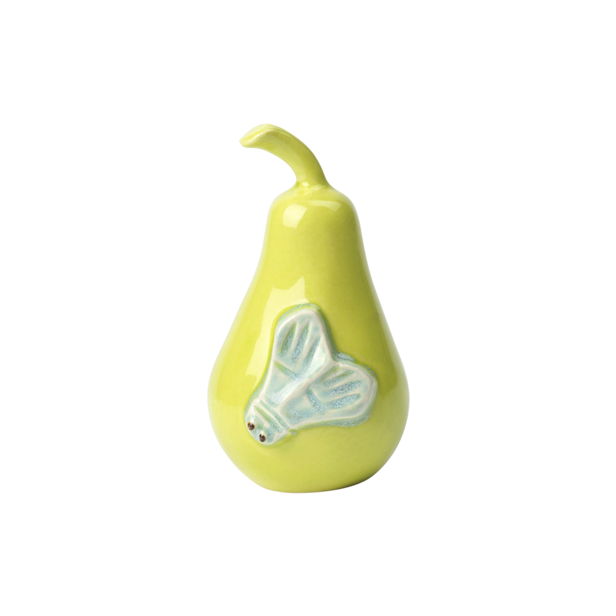 Kähler - Poppery Pære med natsværmer figur, apple green/mint