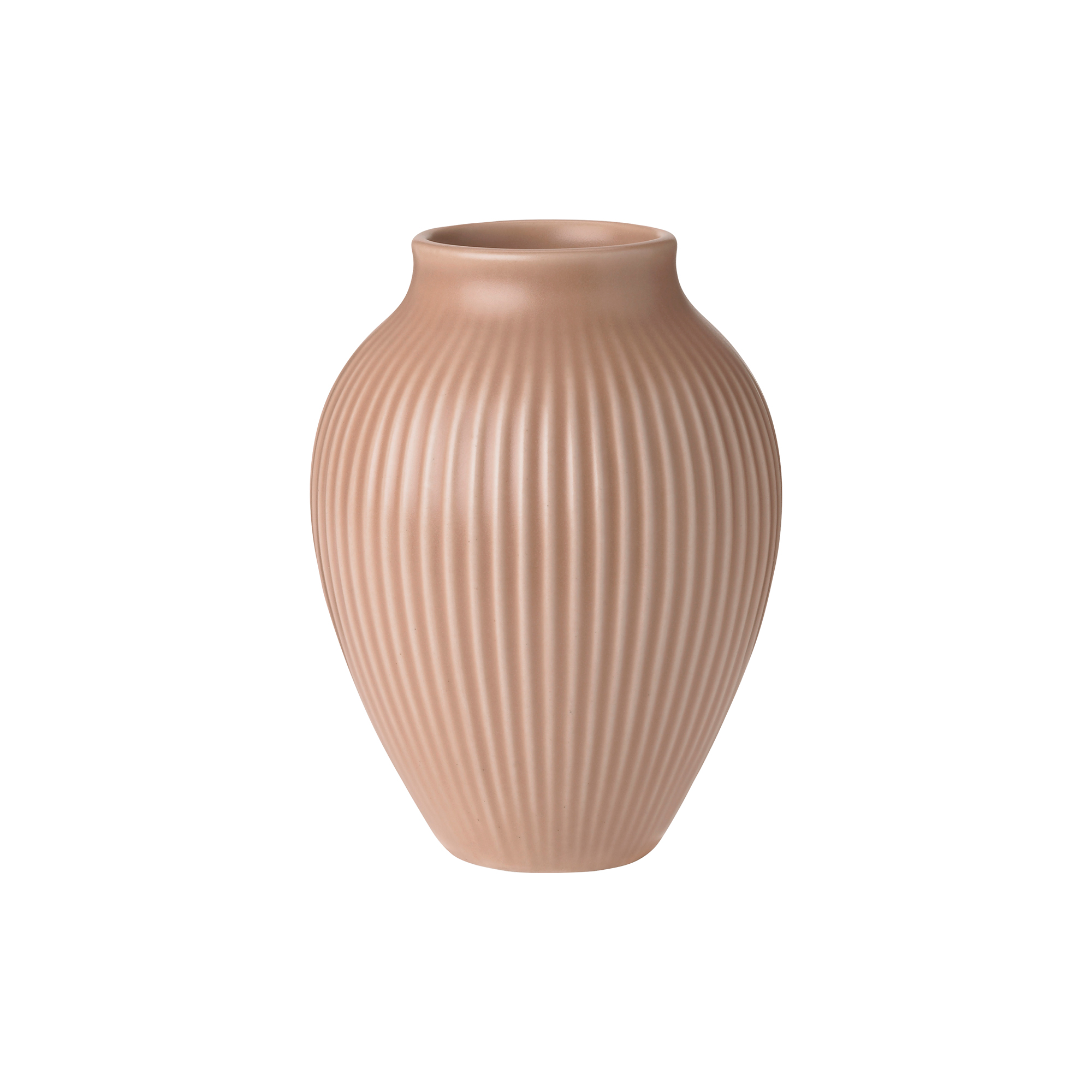 Knabstrup Keramik - Knabstrup vase ripple, mat dusty rose - H12.5 cm