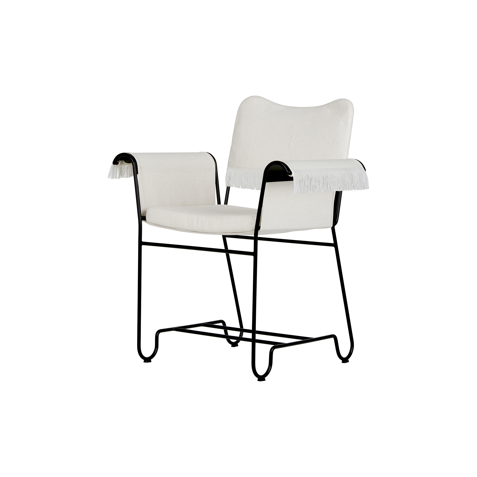 GUBI - Tropique Dining Chair with Fringes, Leslie Limonta 06/classic black - H: 86 x B: 71 x D: 58 cm.