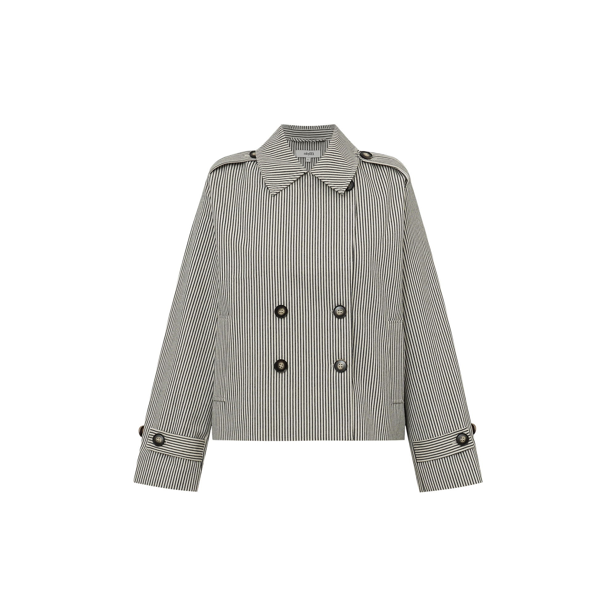 mbyM - Becker-M Outerwear, black beige stripe - Str. M