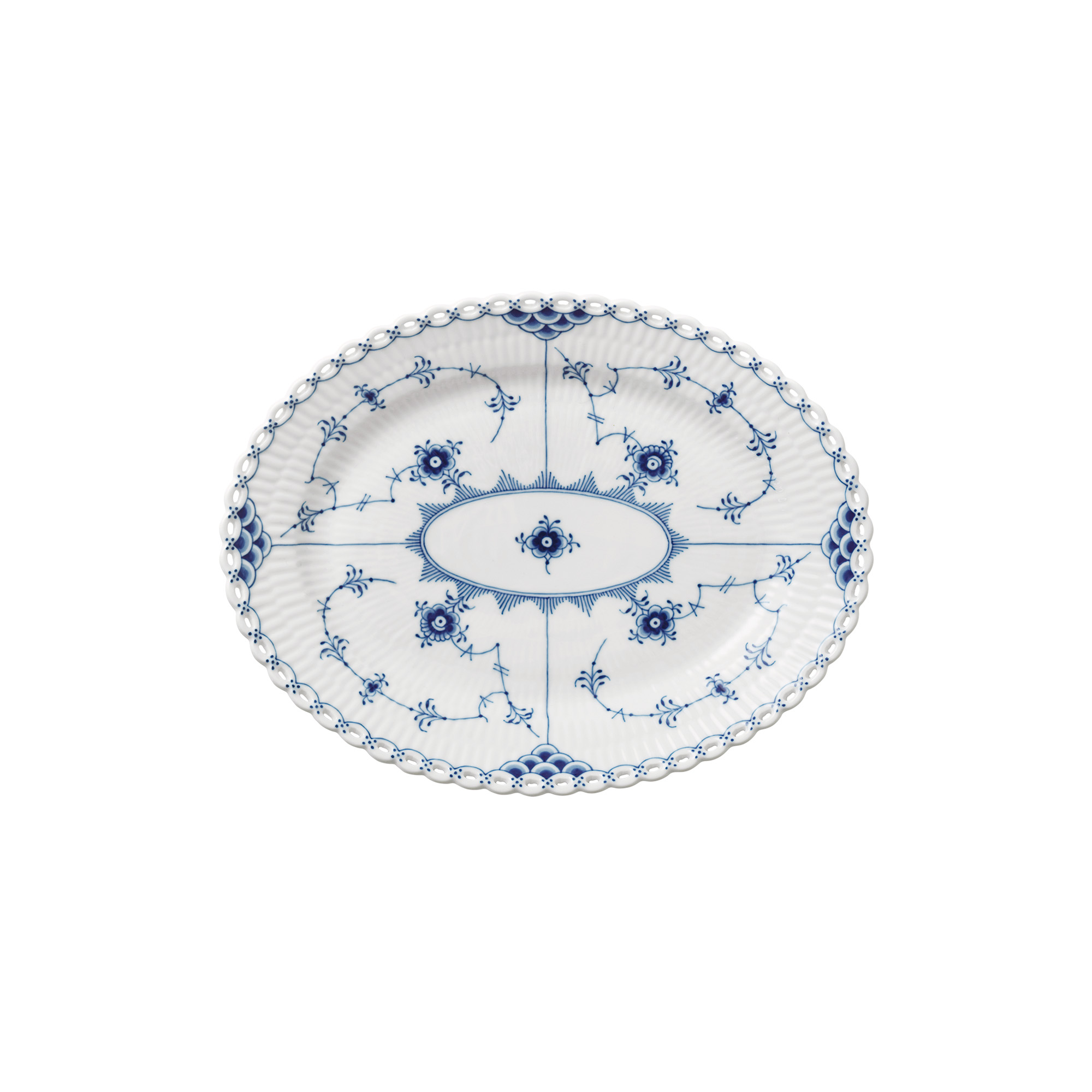 Royal Copenhagen - Musselmalet Helblonde fad ovalt - L25 cm
