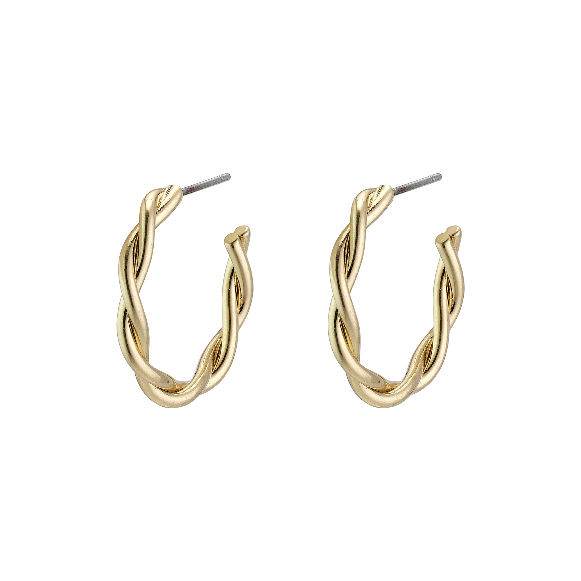Pilgrim - NAJA Twisted Øreringe, gold plated