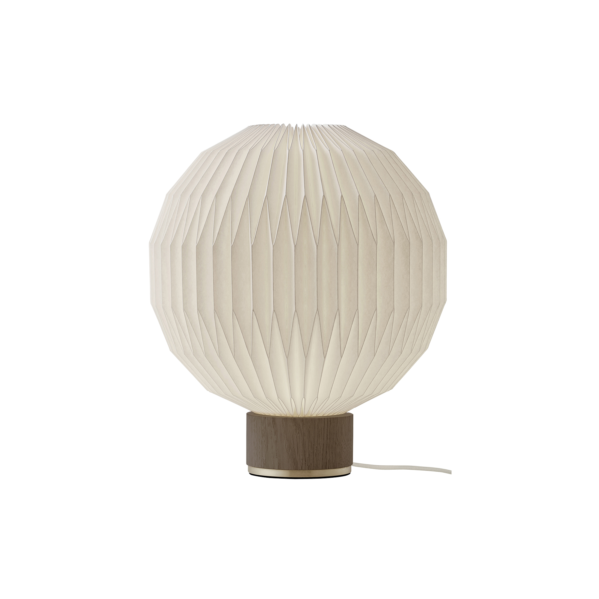 LE KLINT - Le Klint 375 bordlampe med papirskærm, røget eg - H: 38 x Ø 33 cm.