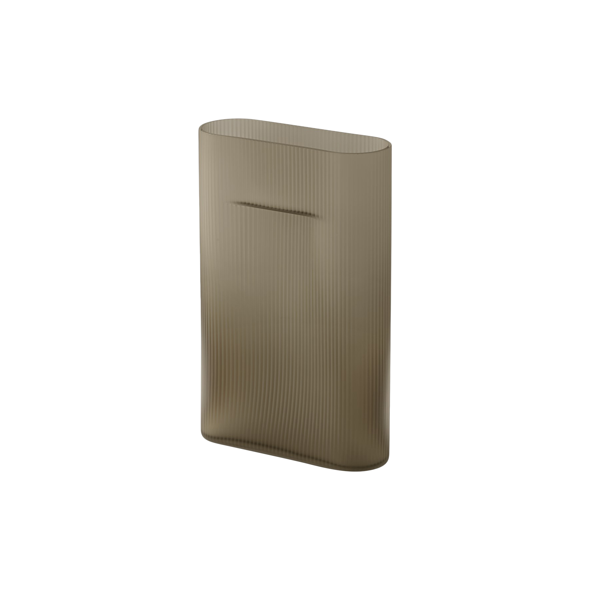Muuto - Ridge Vase, taupe/frosted glass - H35 cm