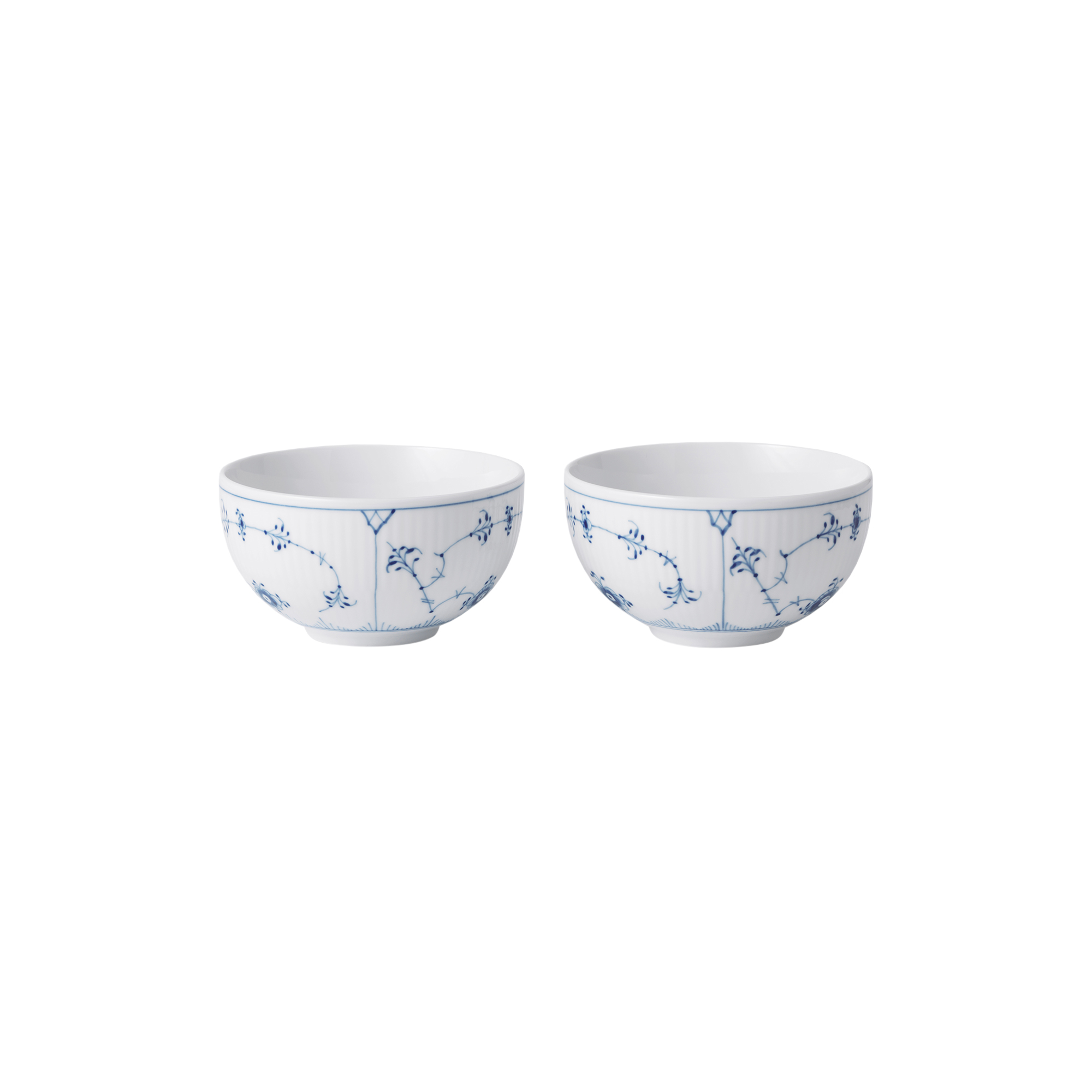 Royal Copenhagen - Musselmalet Riflet skål, 2 stk