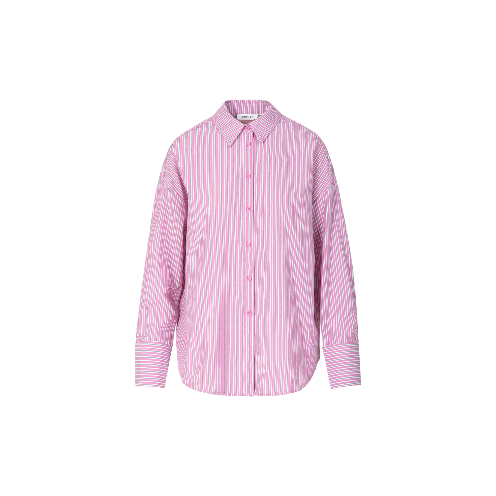Coster Copenhagen - Loose stribet shirt, rose stripes - Str. 36