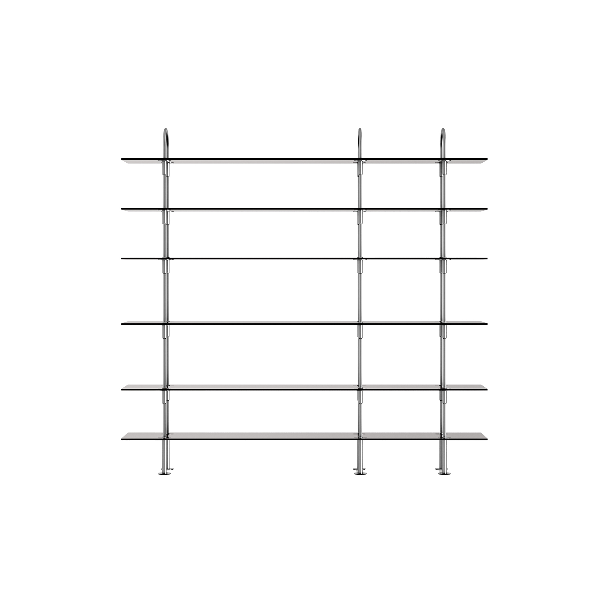 GUBI - Keen Shelving, steel/smoked tempered glass