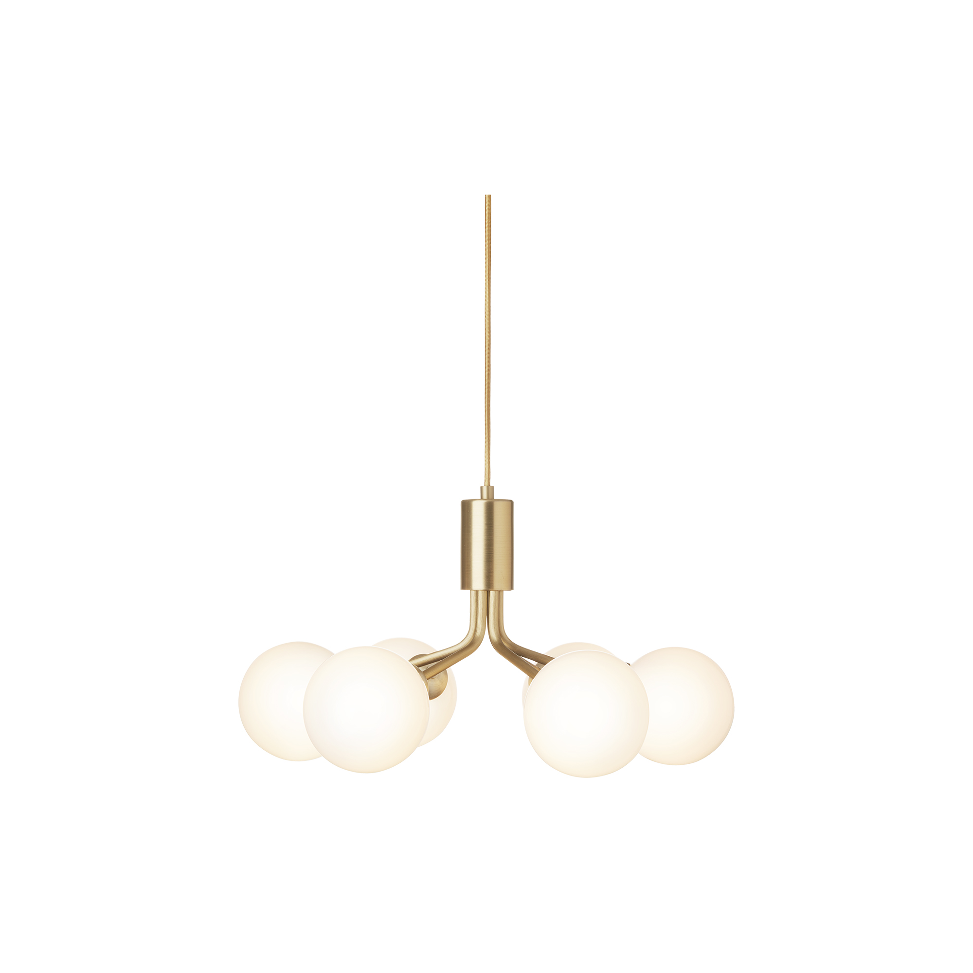 Nuura - Apiales 6 Pendant, brushed brass/opal