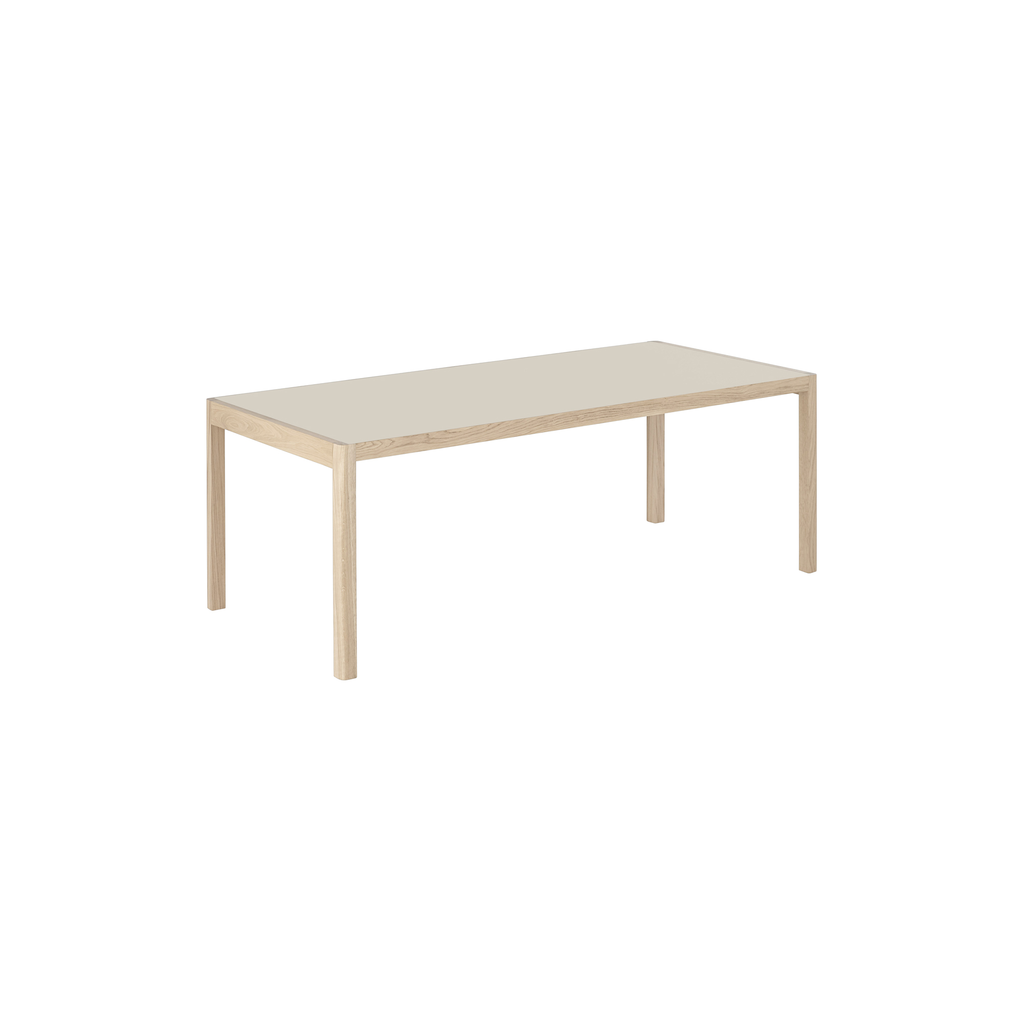 Muuto - Workshop Table, warm grey linoleum/oak, Outline - 200x92 cm