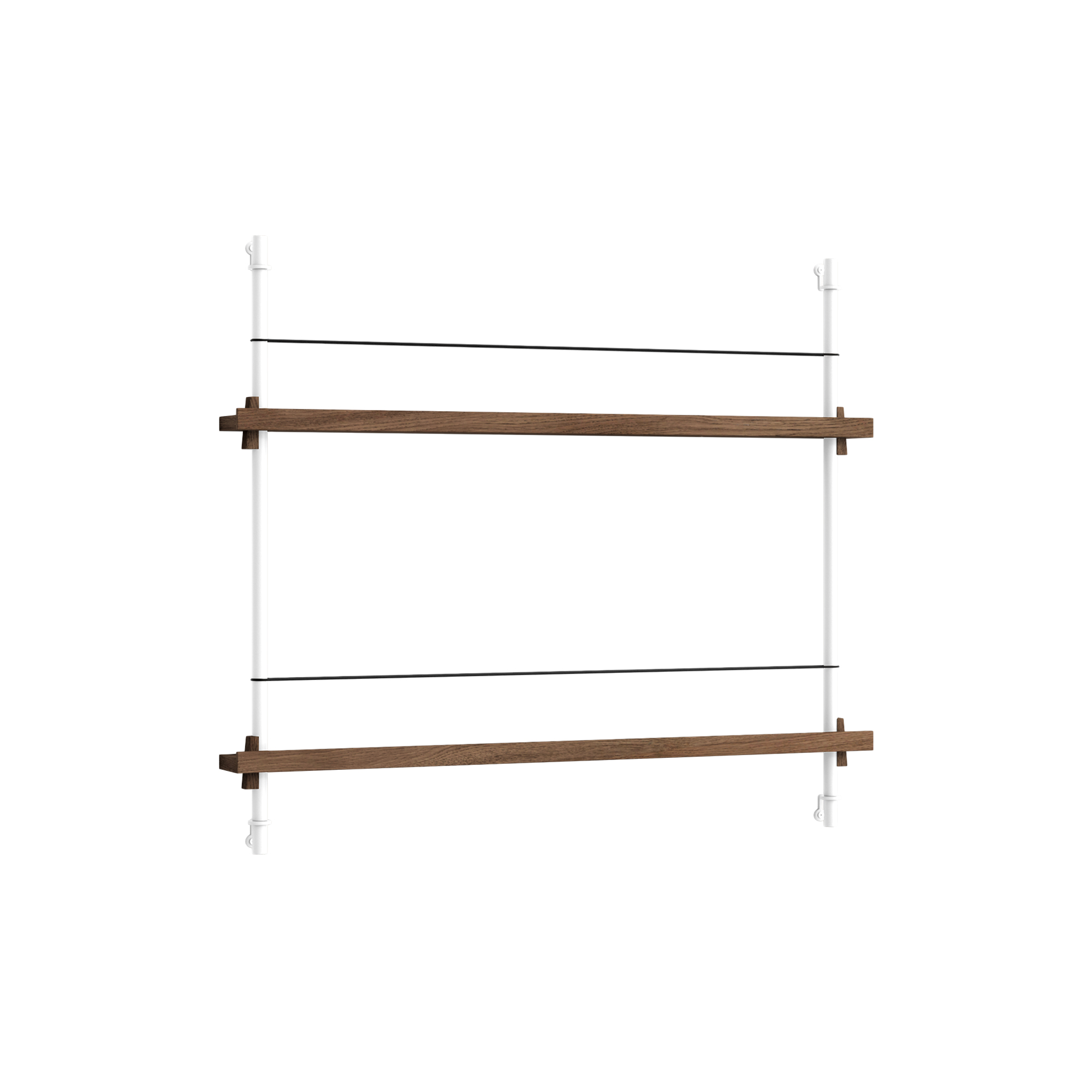MOEBE - Magazine Shelving Small, smoked oak/white