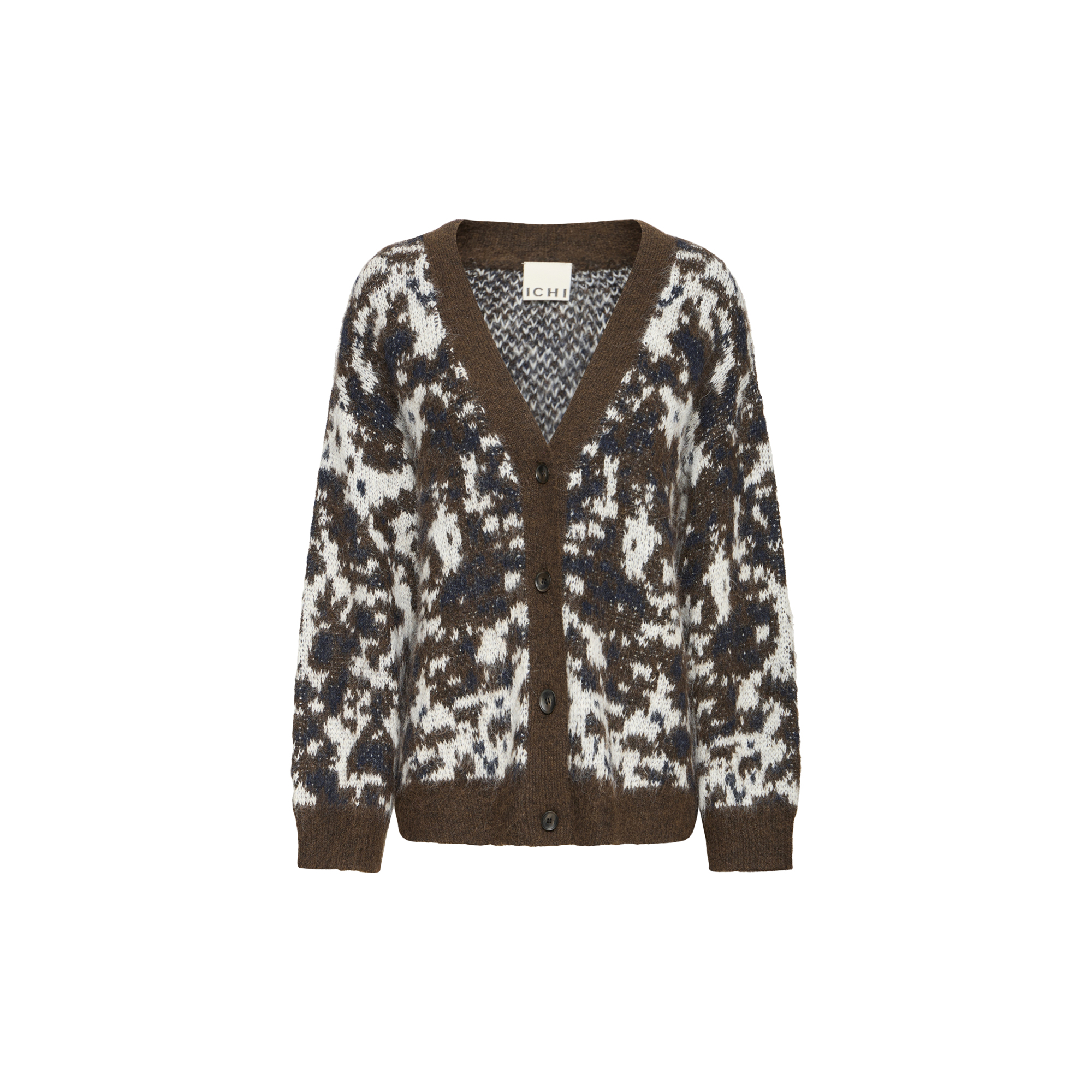 ICHI - IHBAYANA Cardigan, coffee bean spotted - Str. L