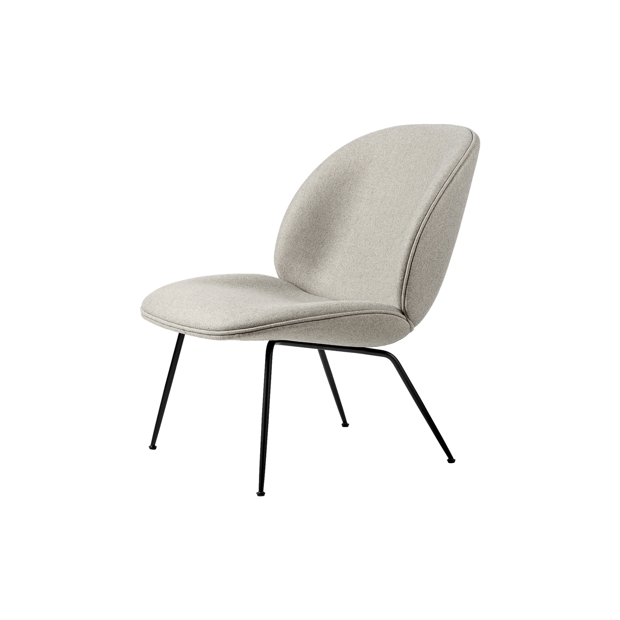 GUBI - Beetle Lounge Chair Fully Upholstered, Plain 0025/black matt - H: 78 x B: 62 x D: 76 cm.