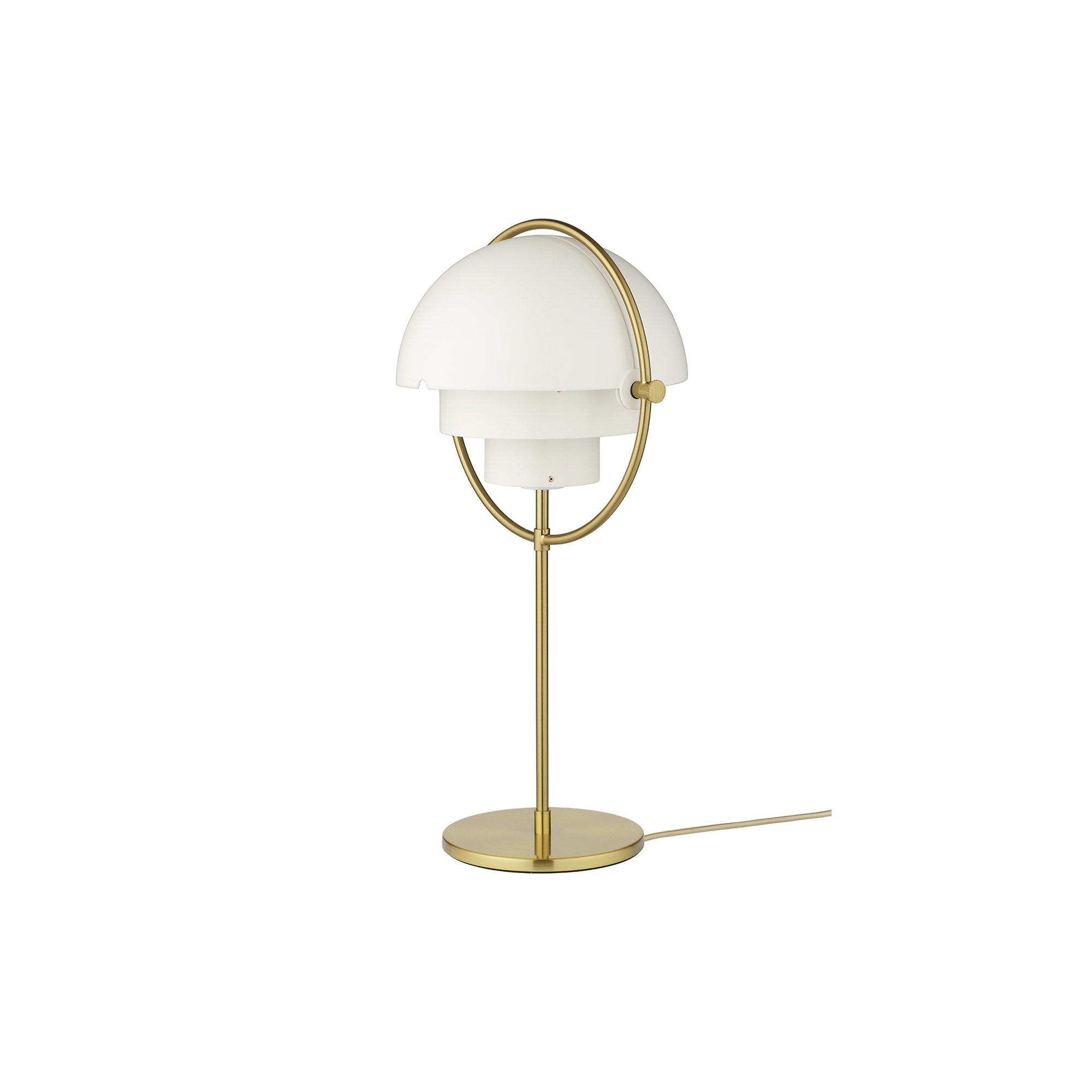 GUBI - Multi-Lite Table Lamp, white semi matt/brass - H: 50 x B: 27 x D: 25,5 cm.