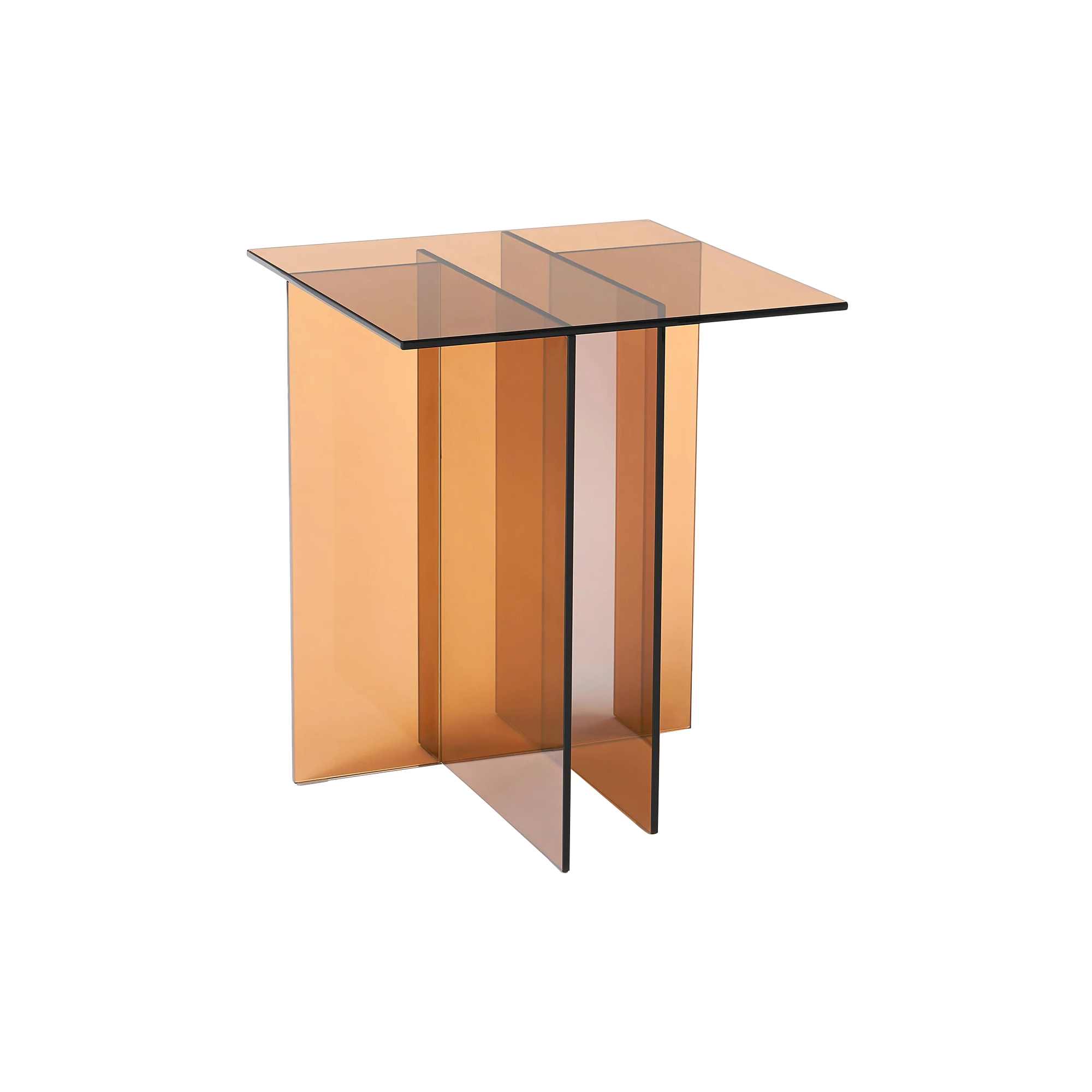 Westwing Collection - Anouk Glass Side Table, brown transparent
