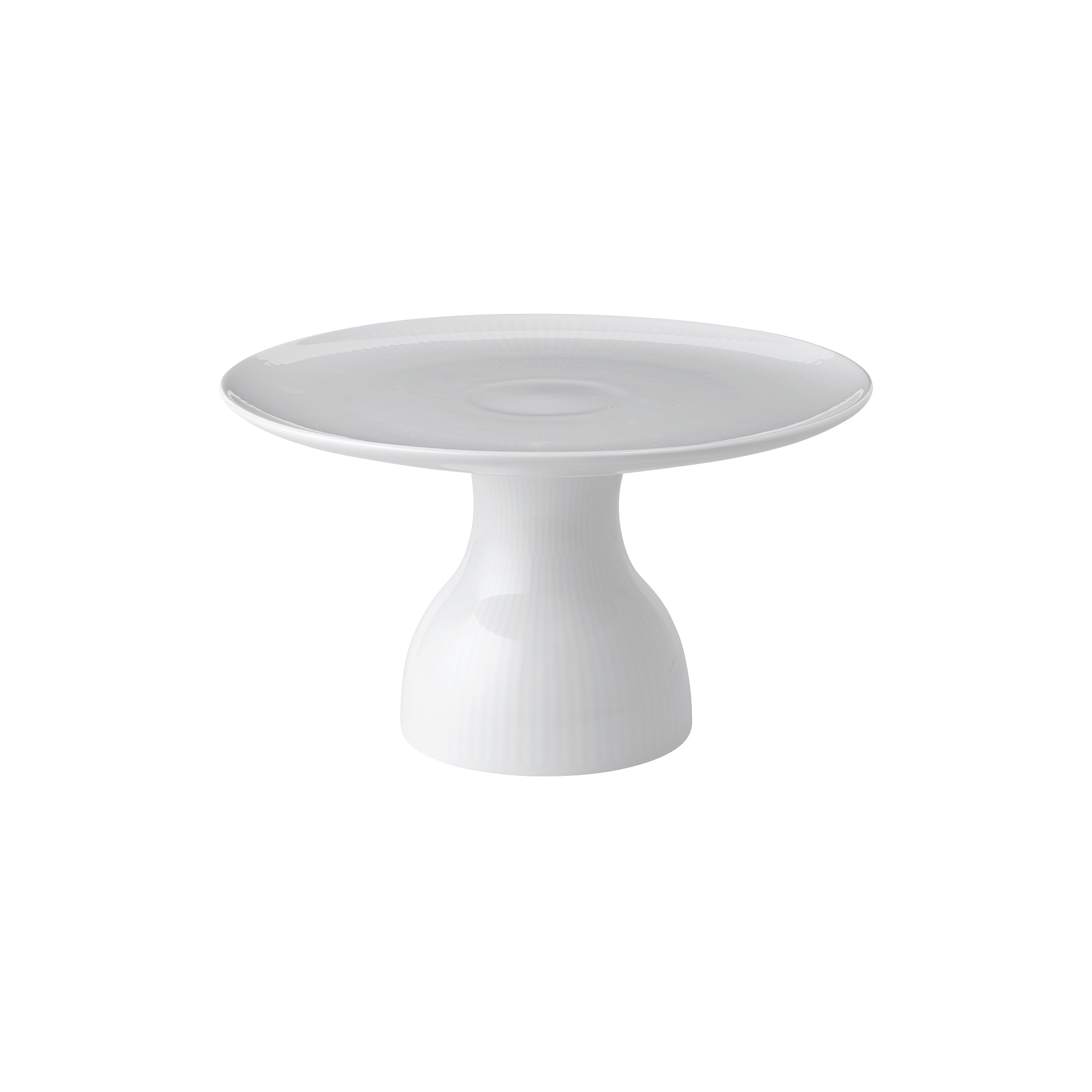 Royal Copenhagen - Hvid Riflet fad på fod Ø 20 cm