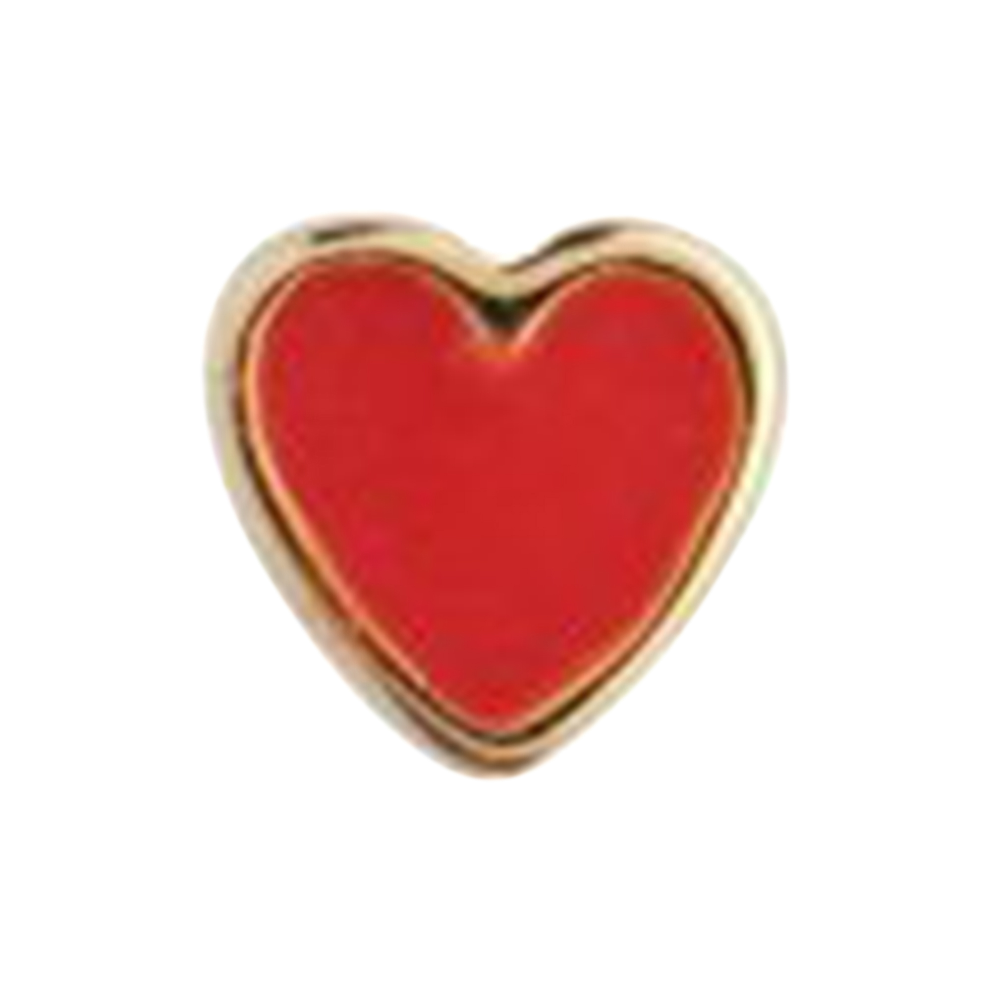 Stine A Jewelry - Petit Love Heart Red Coral Enamel Single, gold