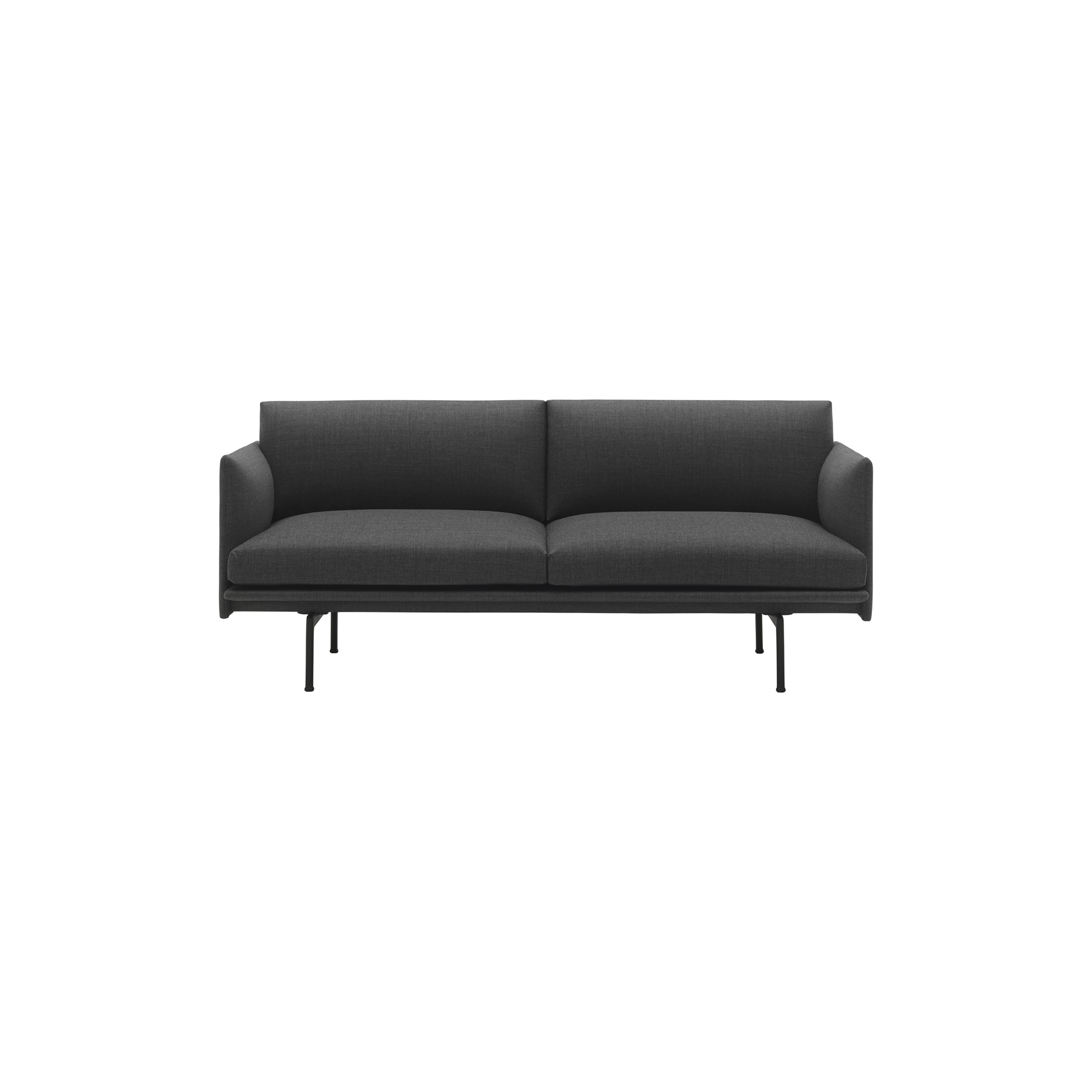 Muuto - Outline Sofa 2-seater, remix 163/black - 170x84 cm