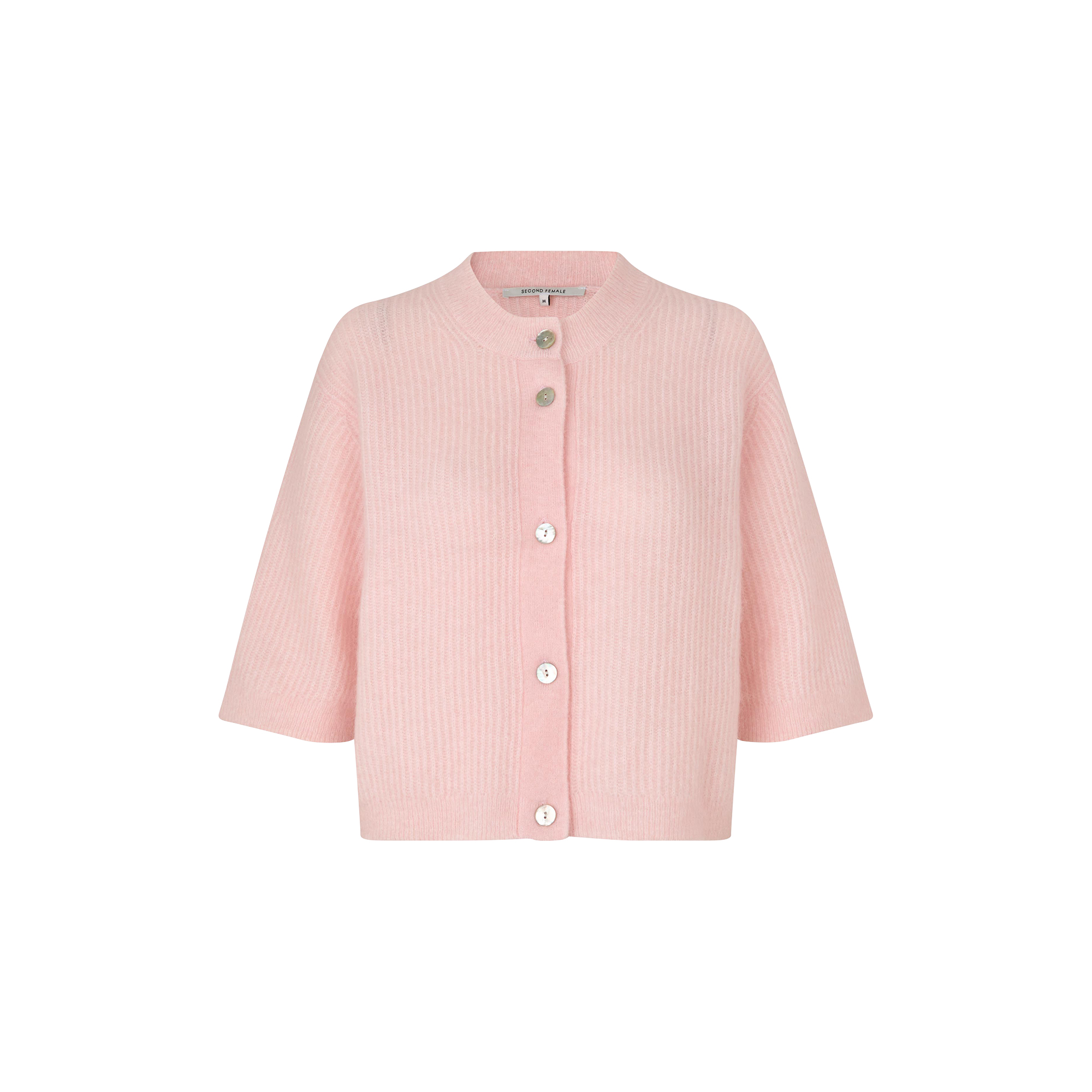 Second Female - Andrea Knit Rib Cardigan, crystal pink - Str. S