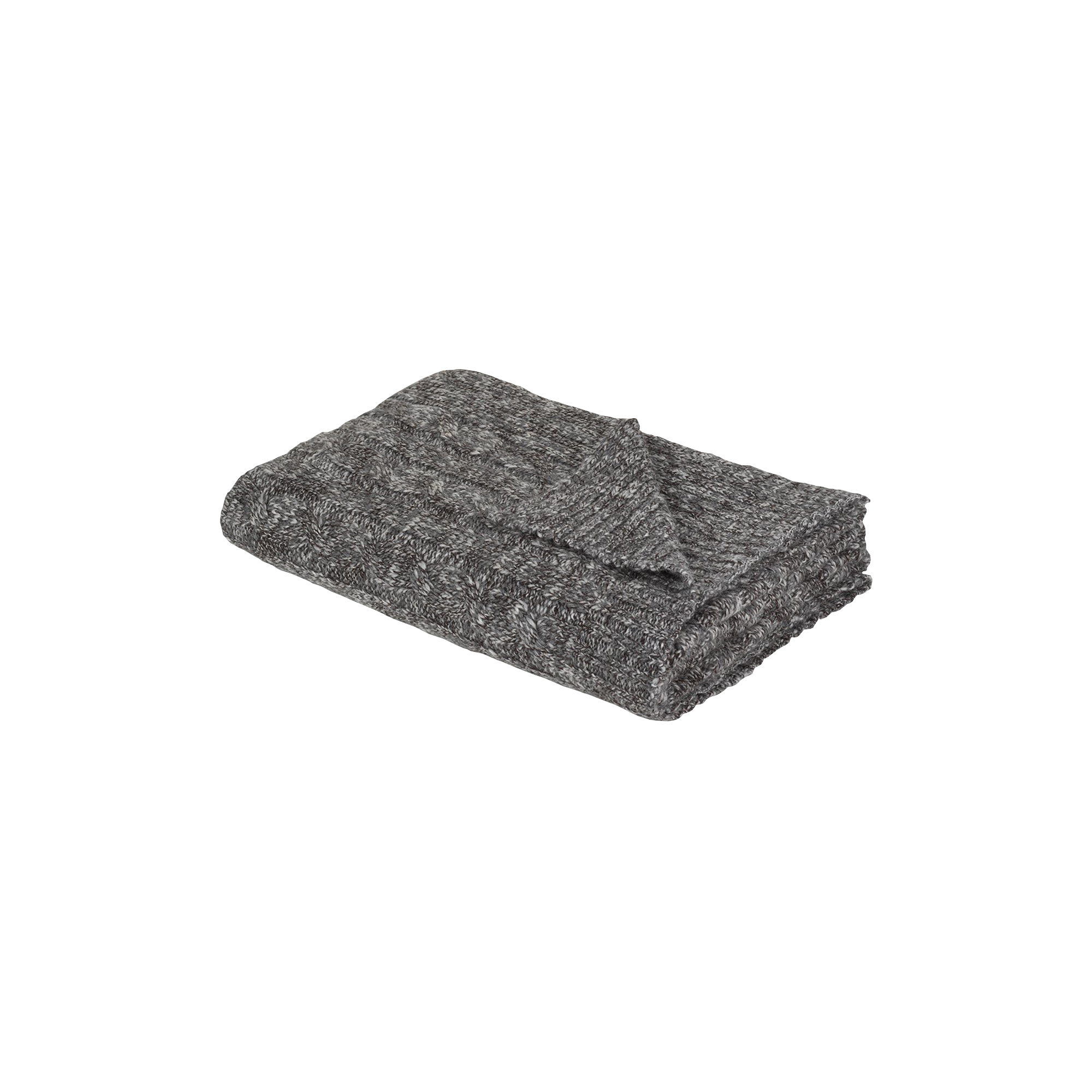 ELVANG - Cable plaid, grey/black