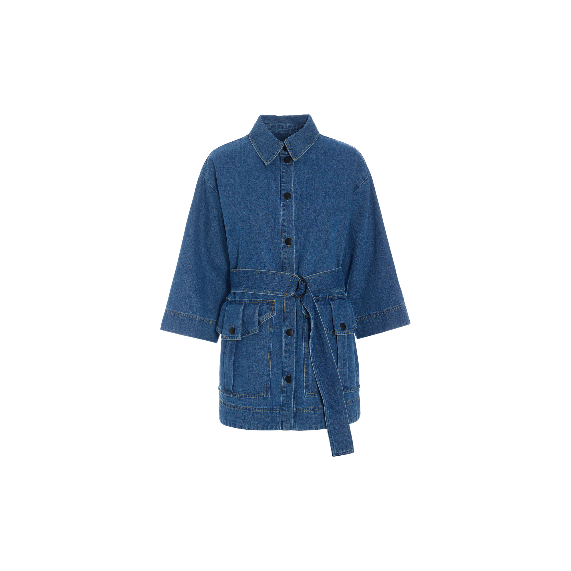 BITTE KAI RAND - Hayato lang jakke, blue denim - Str. 2