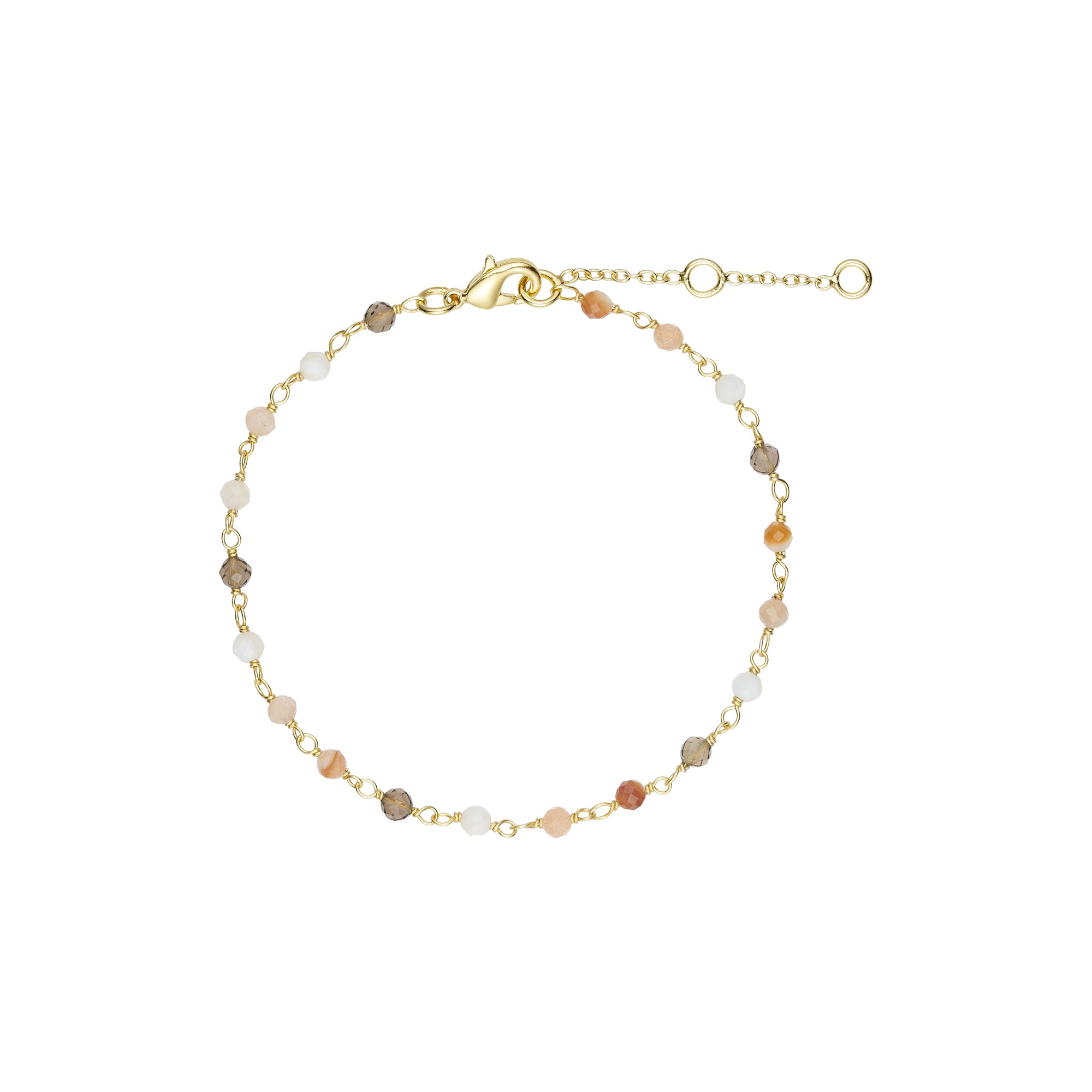Pure by Nat - Viva armbånd med multi sten, forgyldt