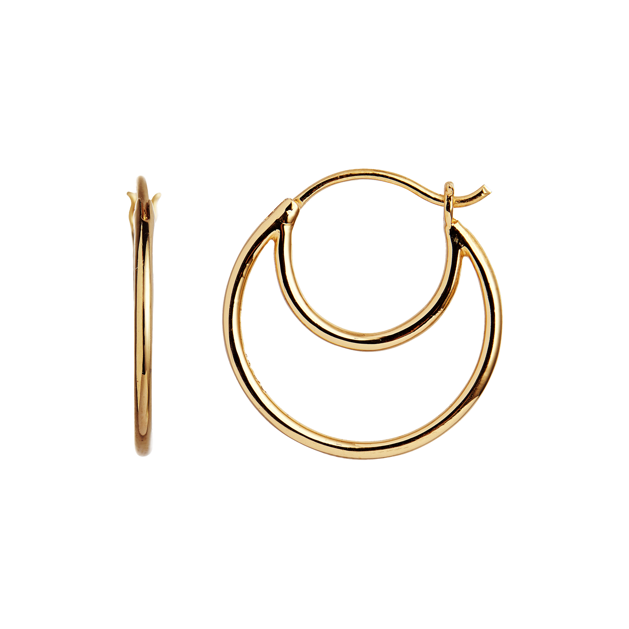 Stine A Jewelry - Double Creol Earring Single, gold