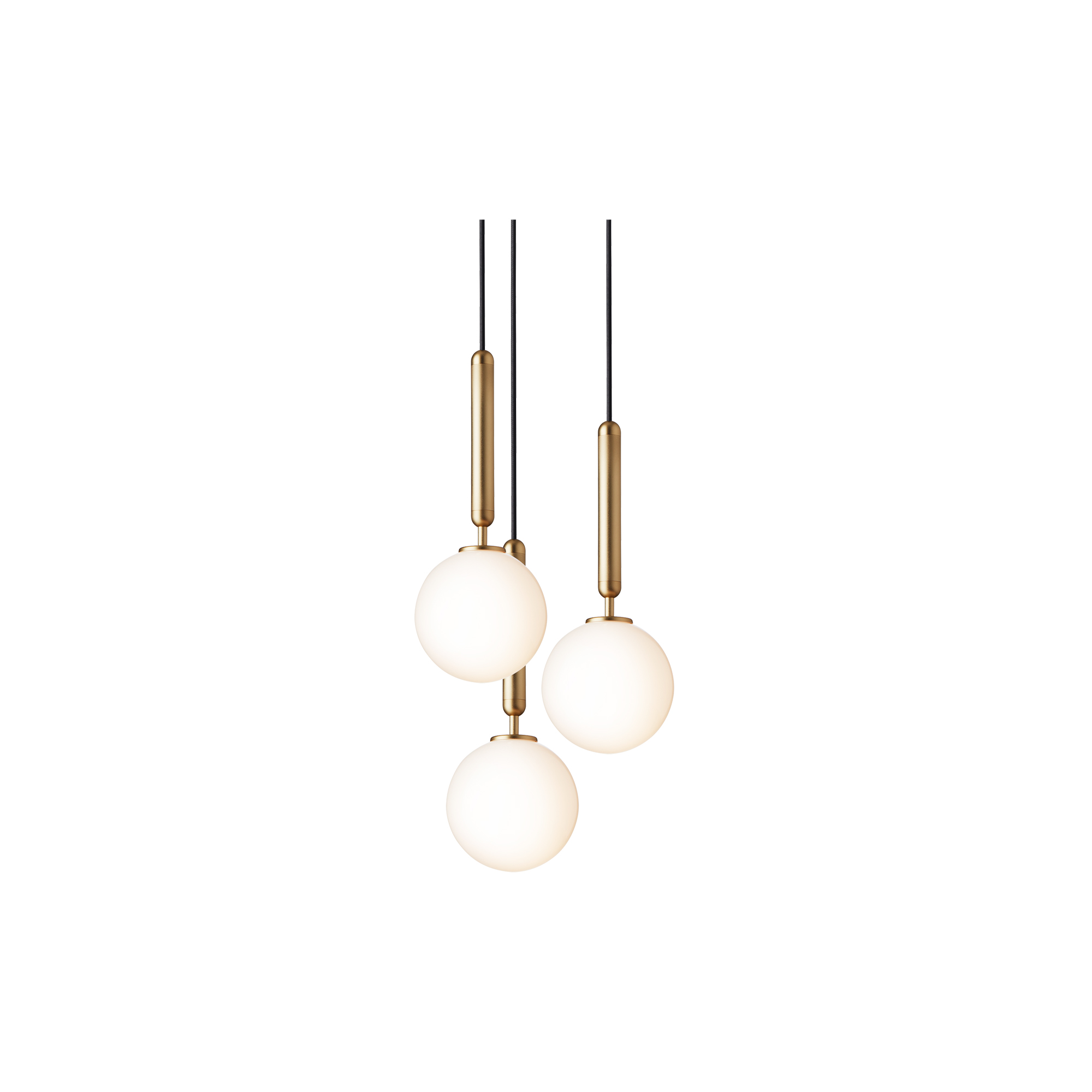 Nuura - Miira 3 Pendant, brass/opal white