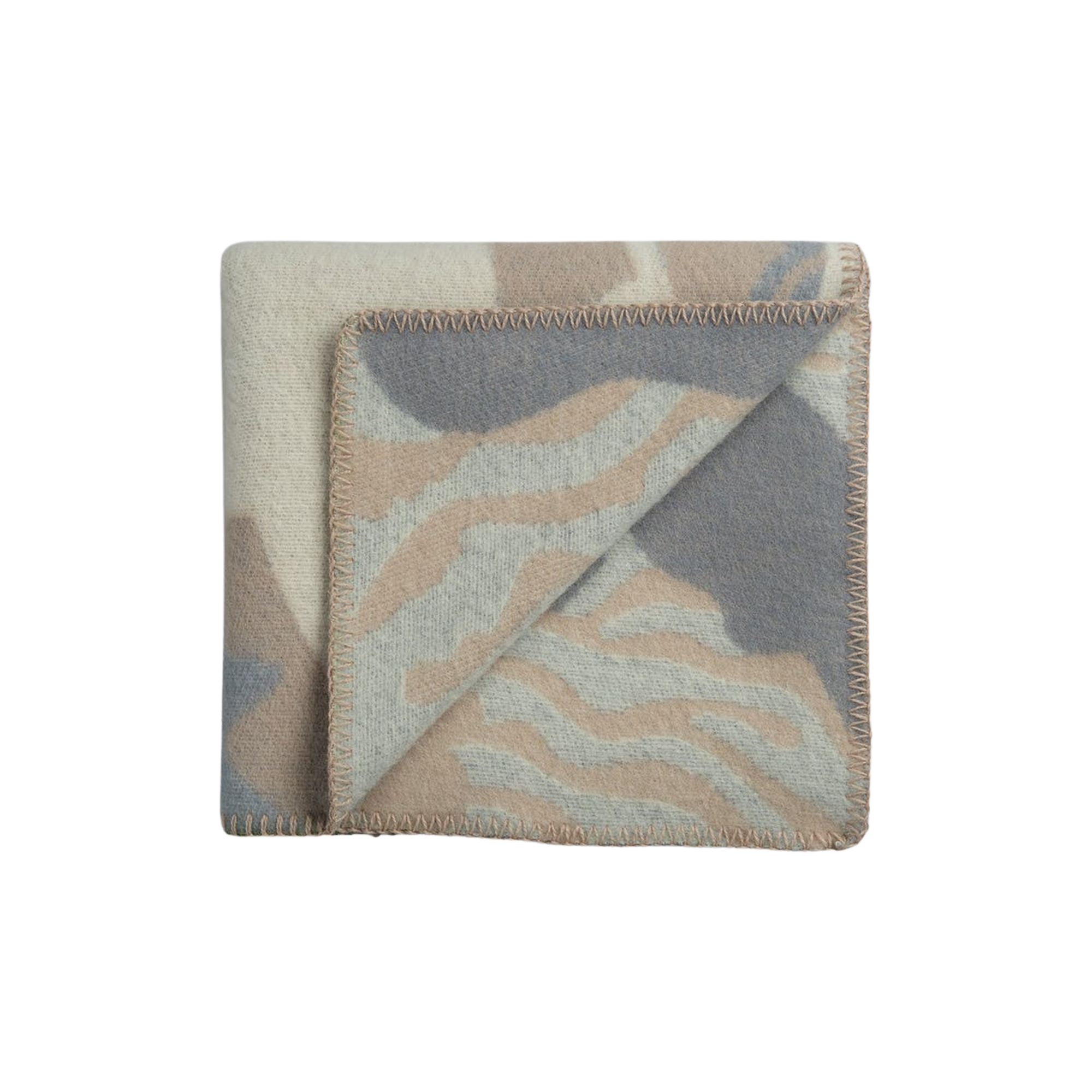 Røros Tweed - FUGL OG FISK Half Size Throw, grey/beige, BIRD AND FISH