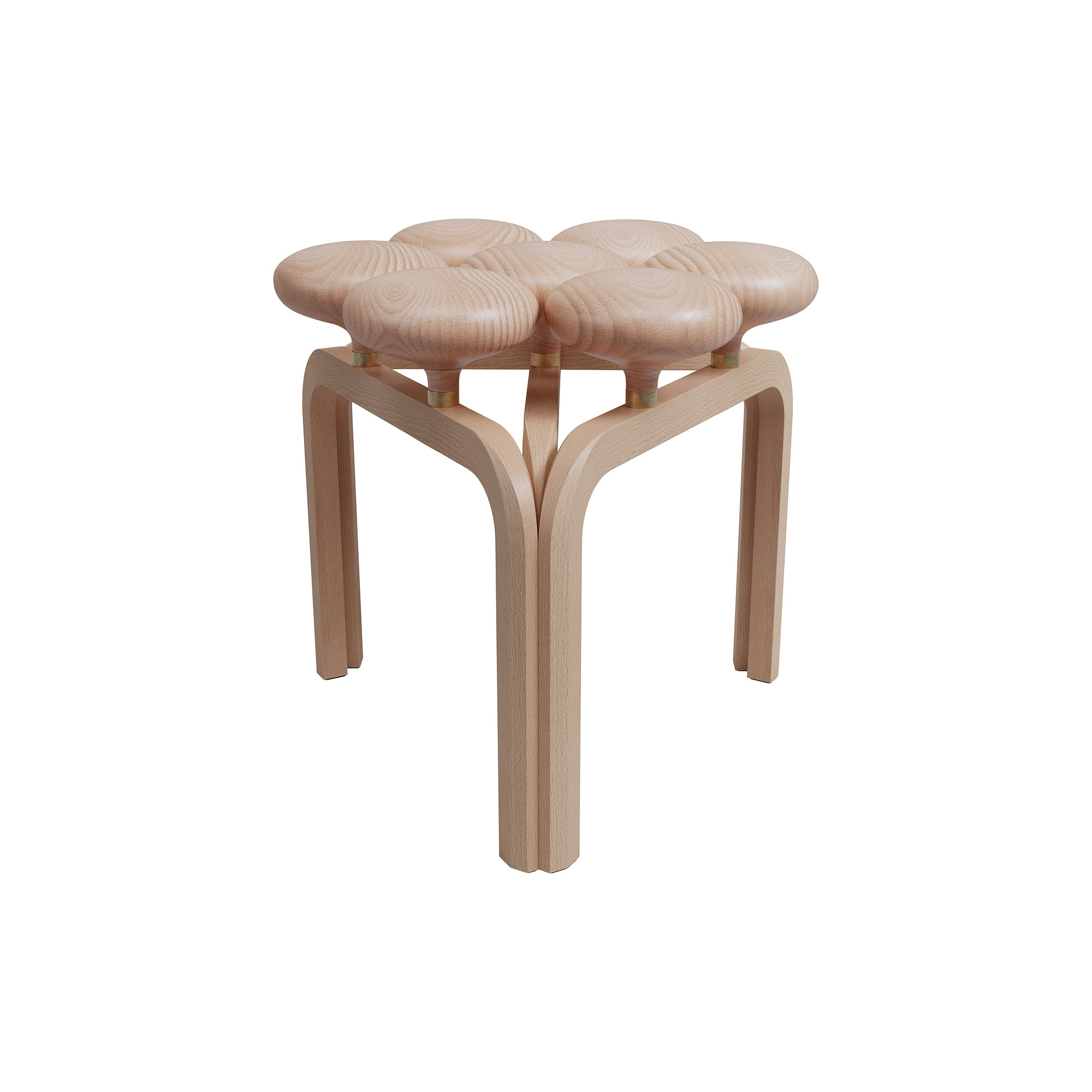 Fritz Hansen - JU01 Utzon skammel, white oiled beech