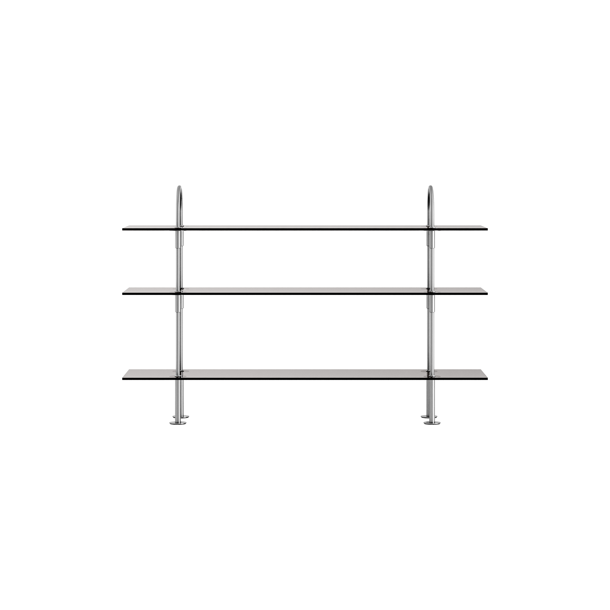 GUBI - Keen Shelving, steel/smoked tempered glass