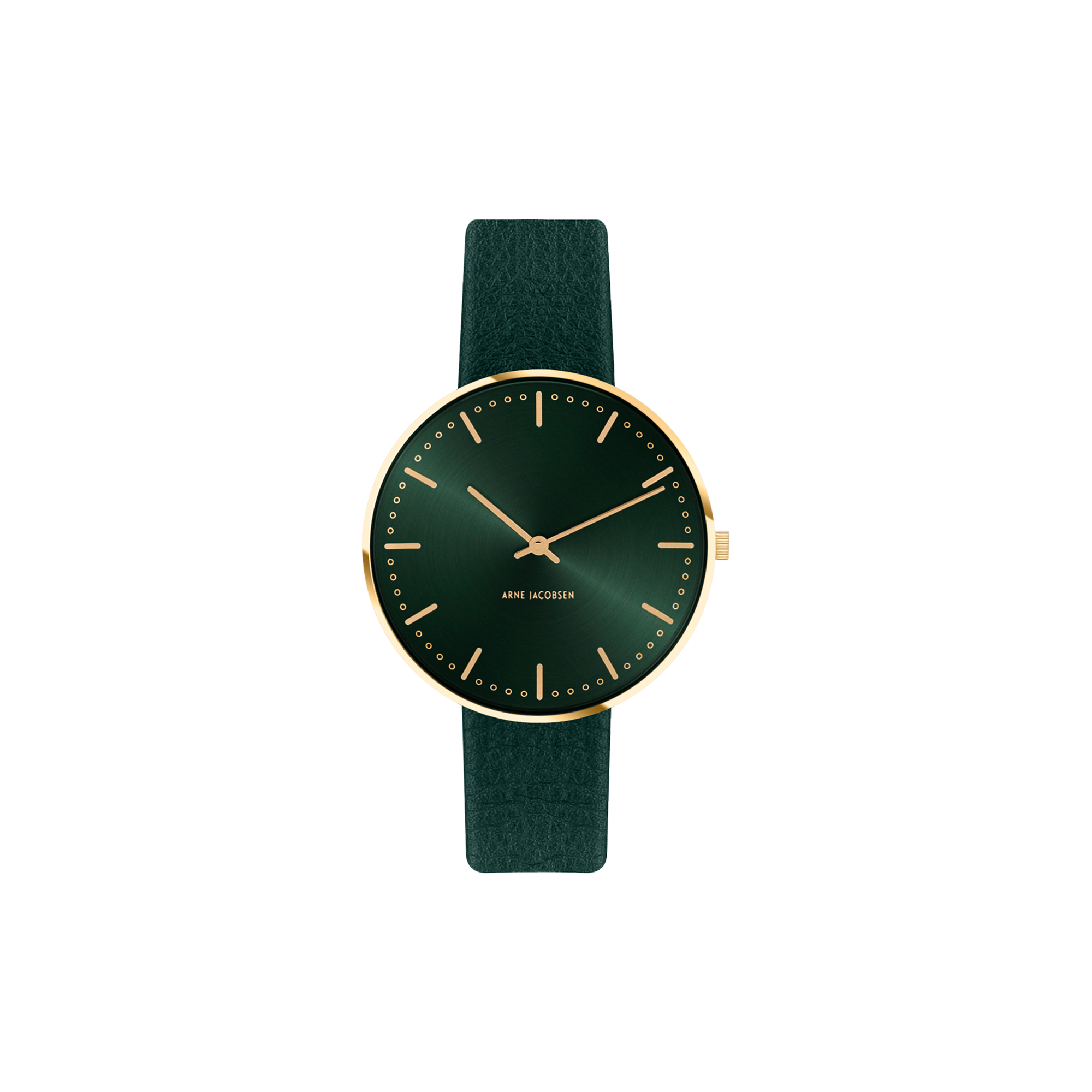 Arne Jacobsen Watches - City Hall Evergreen armbåndsur, green/gold/green - 34mm