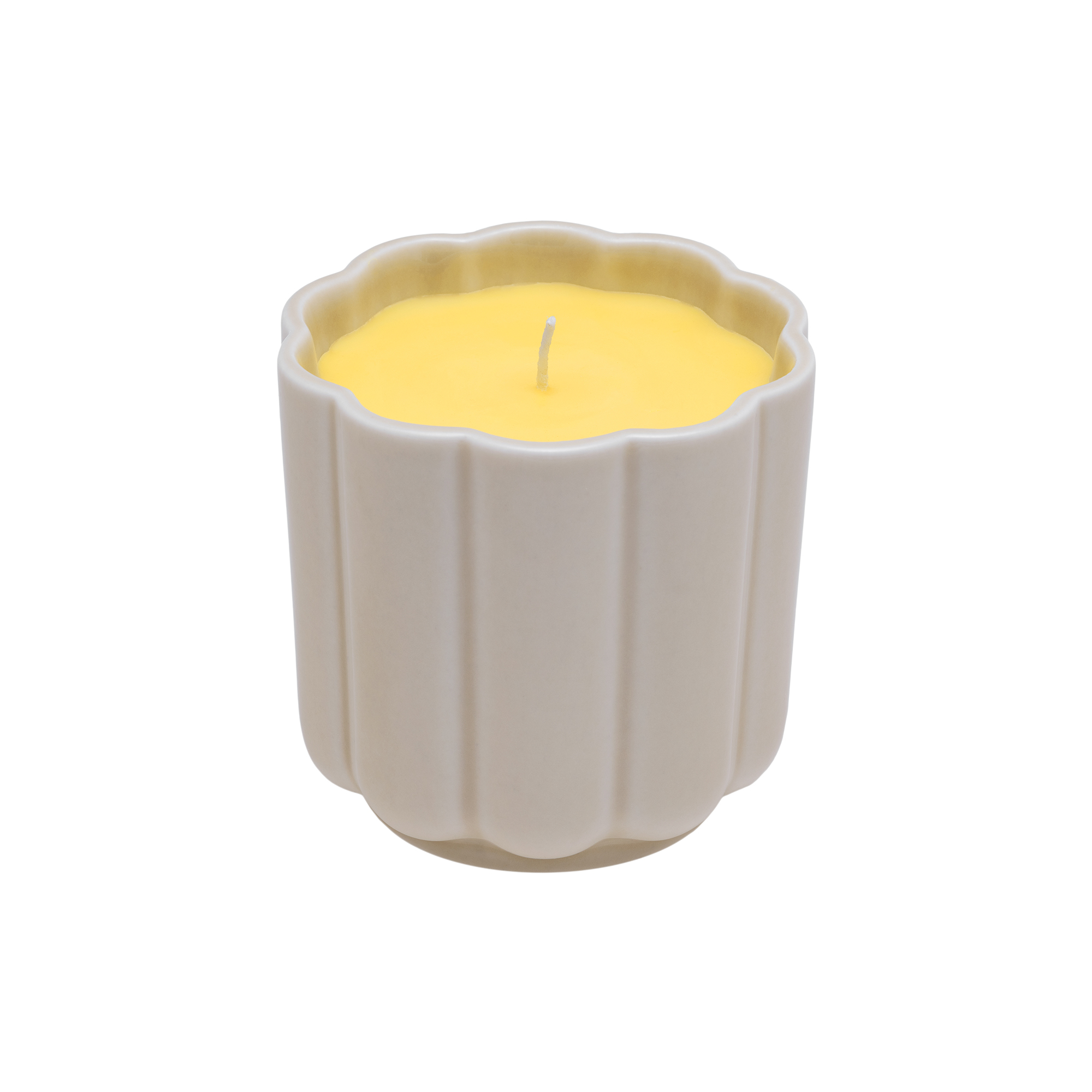 Iittala - Play lys i rund keramikform, beige/gul