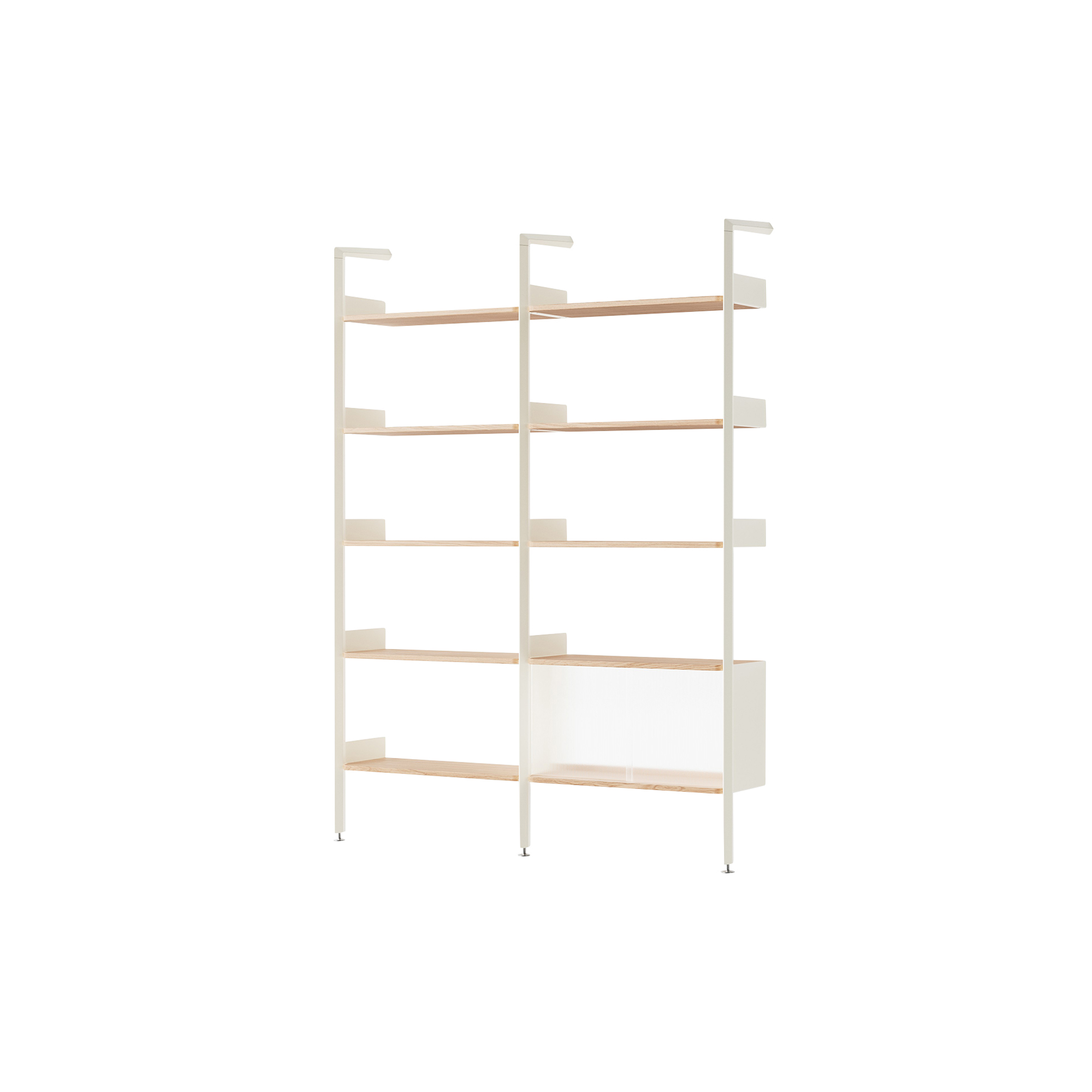 &Tradition - Rombe IF1 & IF6 Shelving System Configuration C, alabaster/oak