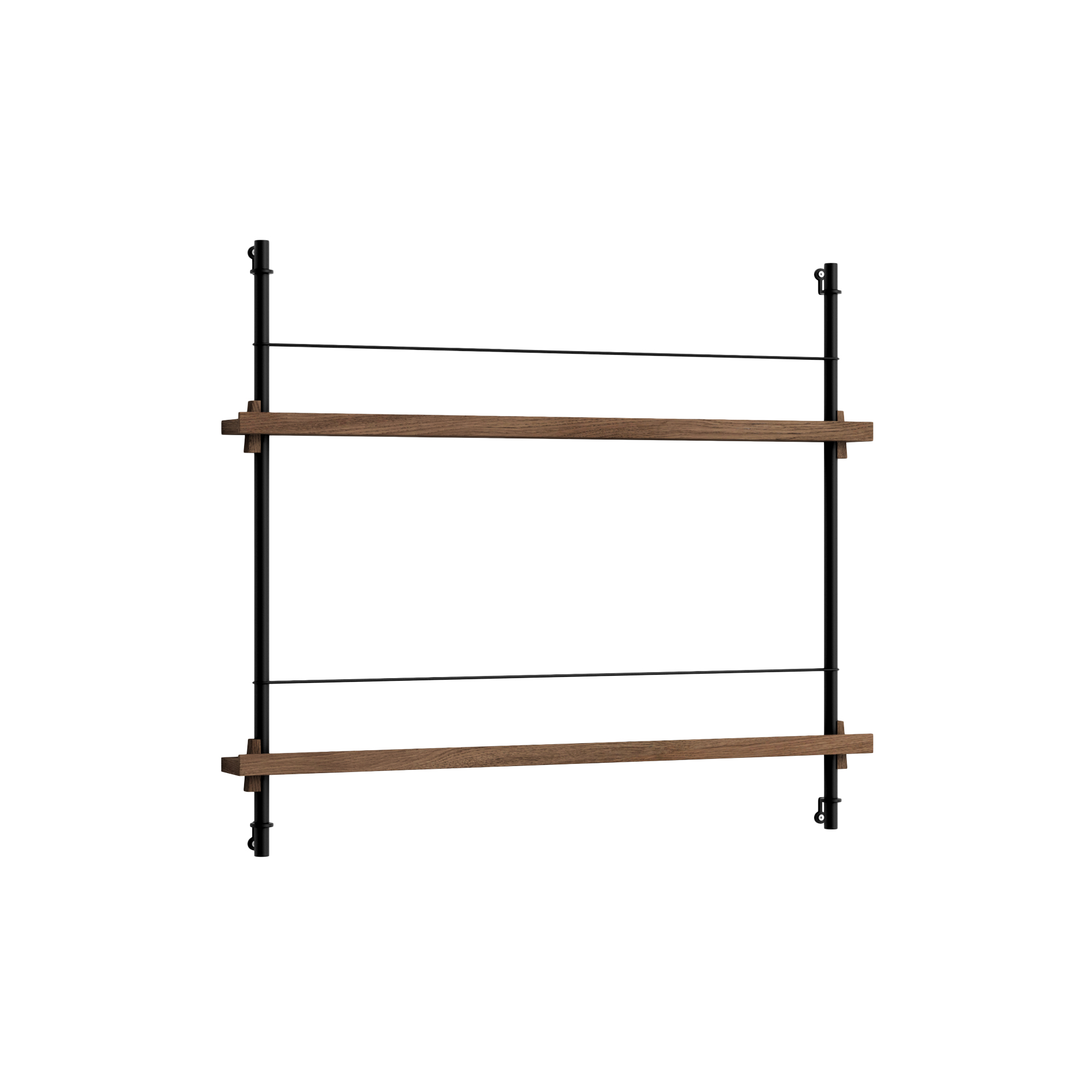 MOEBE - Magazine Shelving Small, smoked oak/black