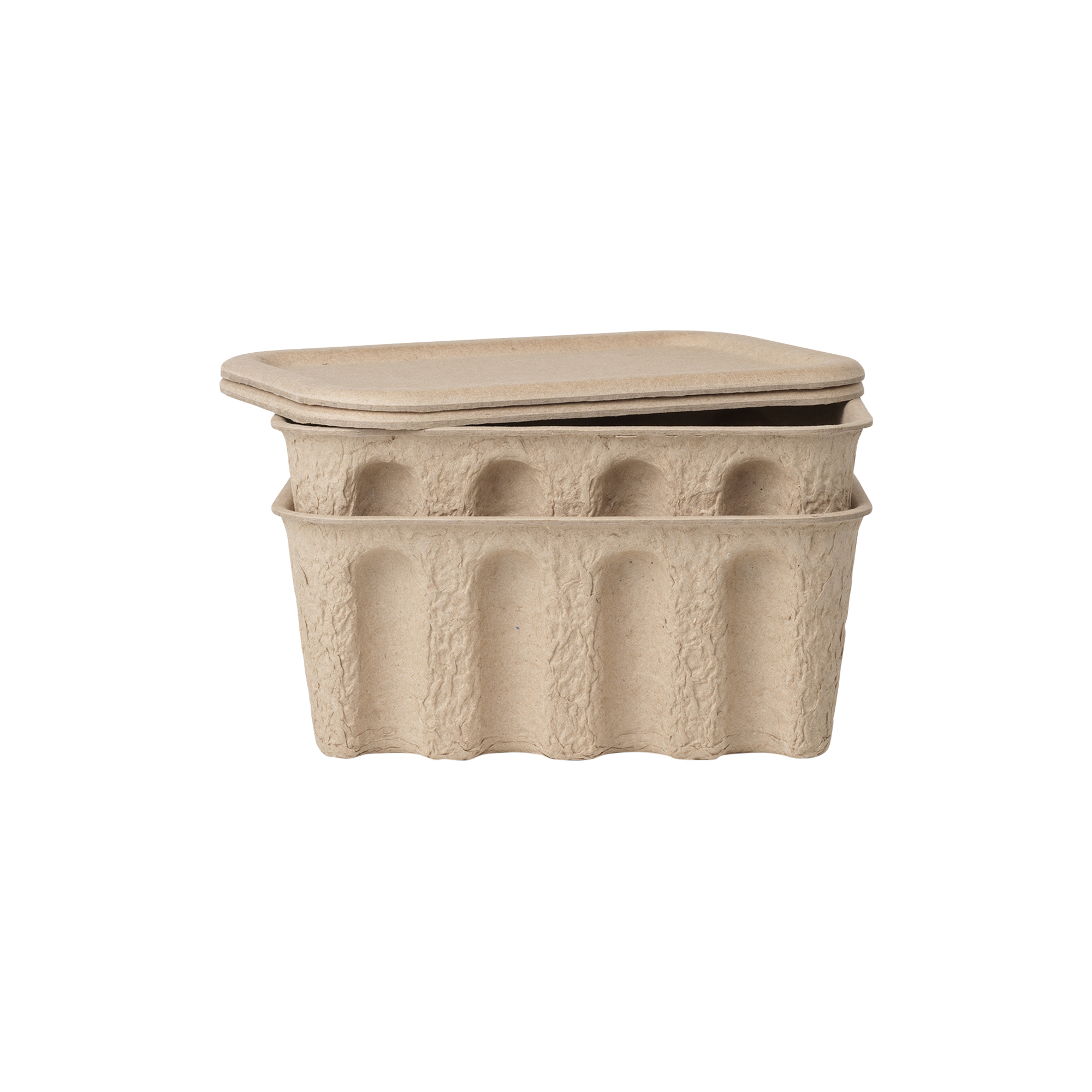 ferm LIVING - Paper Pulp Box 2 pcs, brown - Small