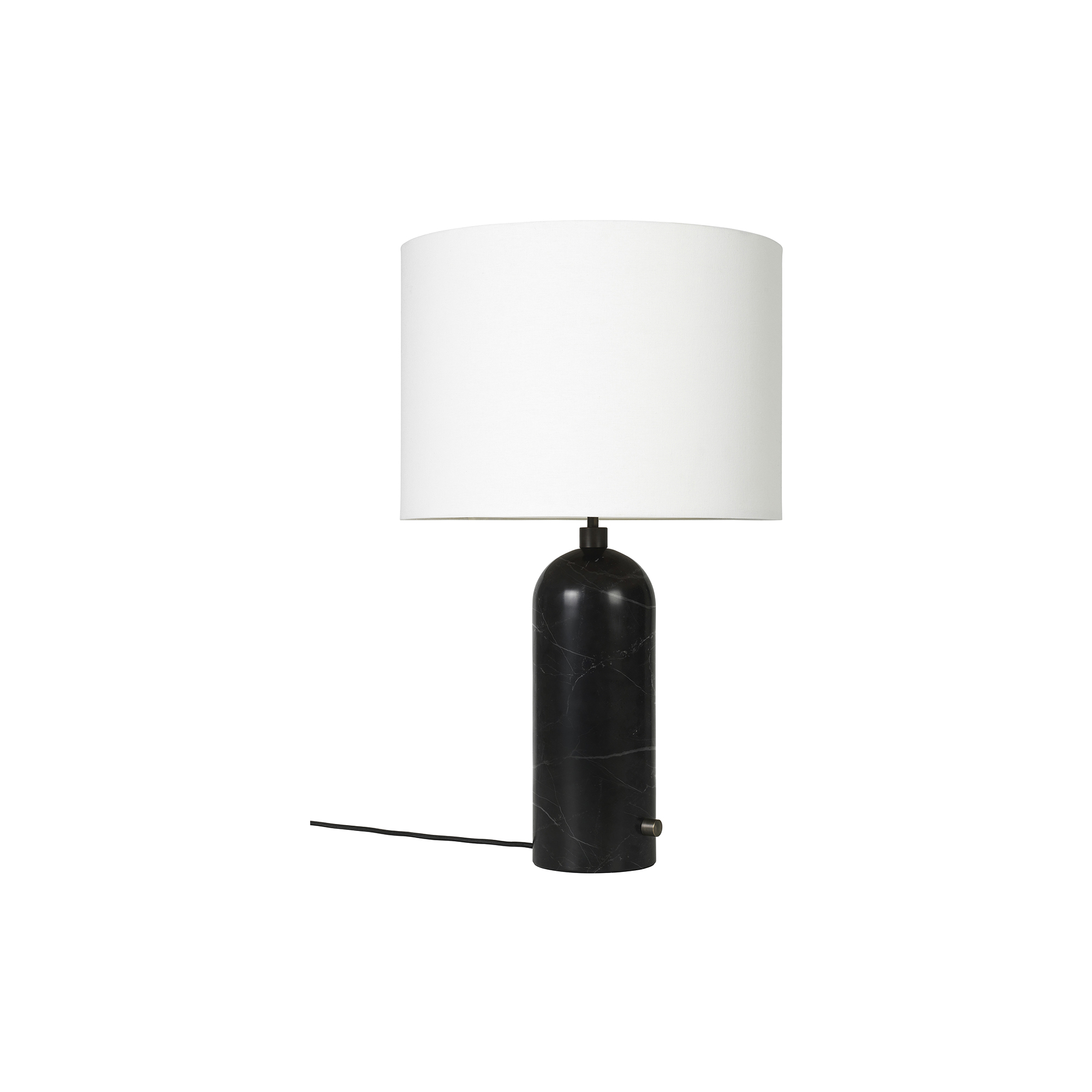 GUBI - Gravity Table Lamp, black marble/white - H: 65 x Ø 41 cm.