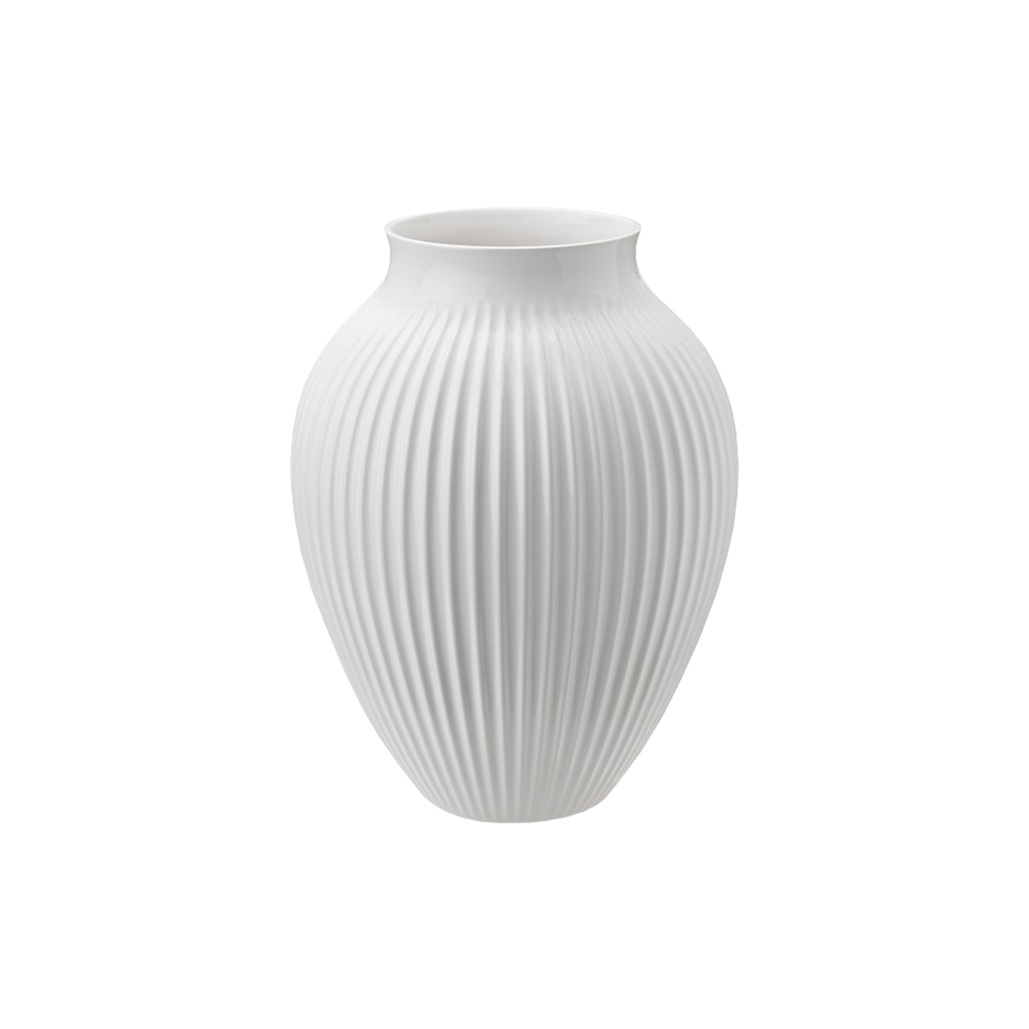 Knabstrup Keramik - Knabstrup vase ripple, white - H27 cm