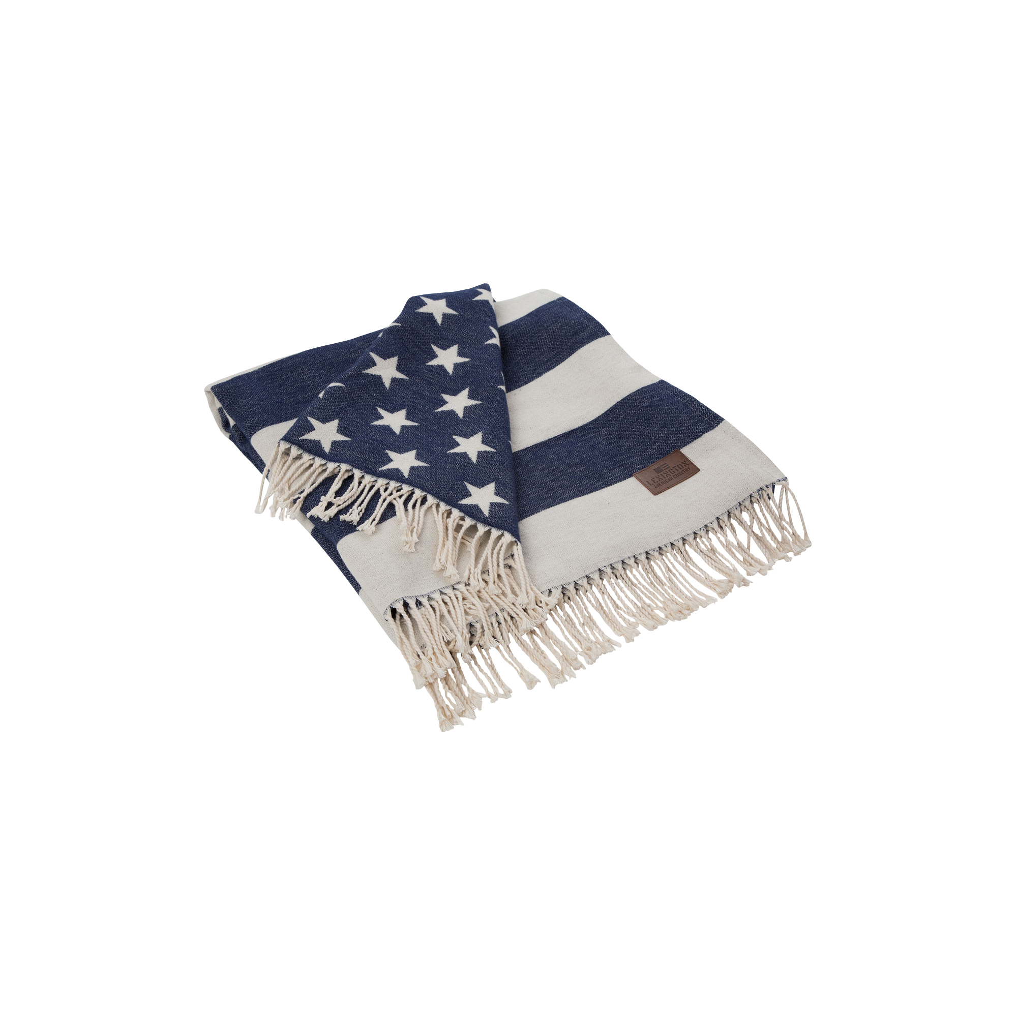 Lexington - Icons flag tæppe, white/navy - 130x170 cm
