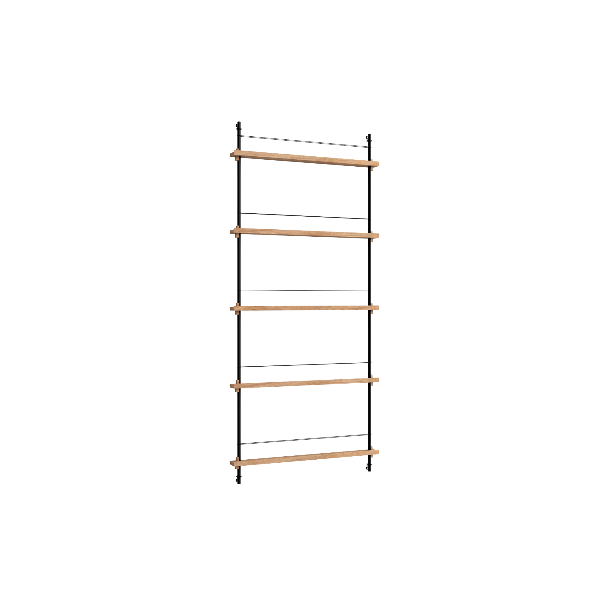 MOEBE - Magazine Shelving Tall, oak/black