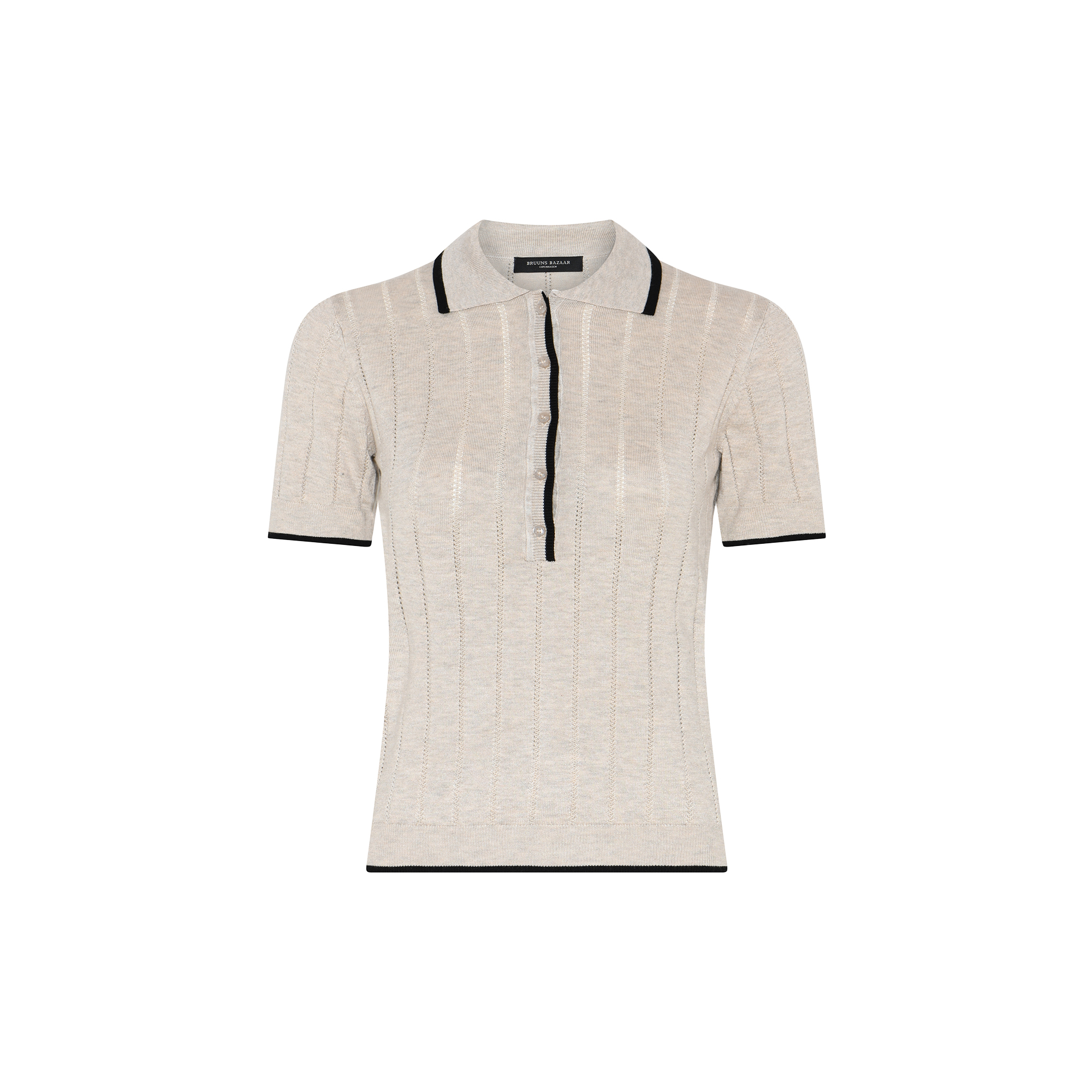 Bruuns Bazaar - AnemoneBBValnenzia knit polo, sand mel - Str. XL