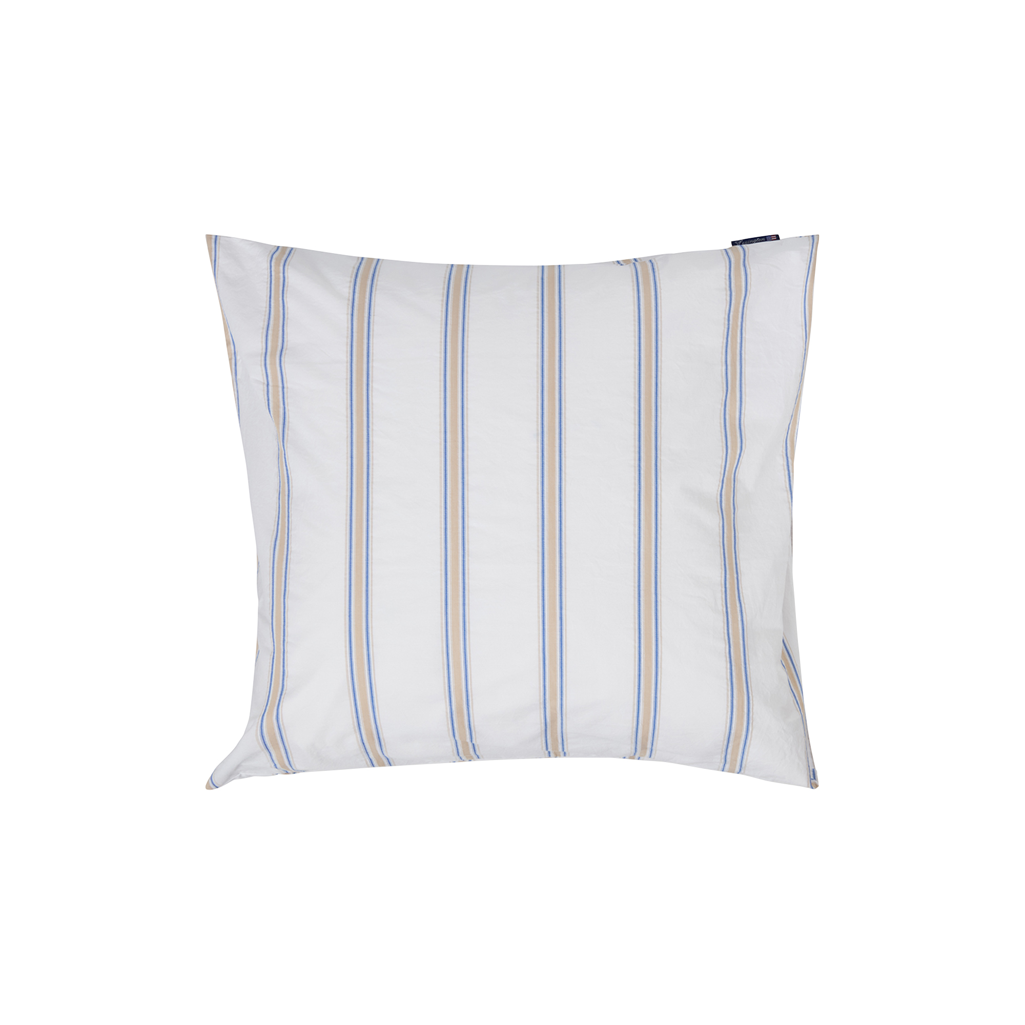 Lexington - Dobby Striped Washed Cotton Percale Pillowcase, white/blue/beige - 60x63 cm