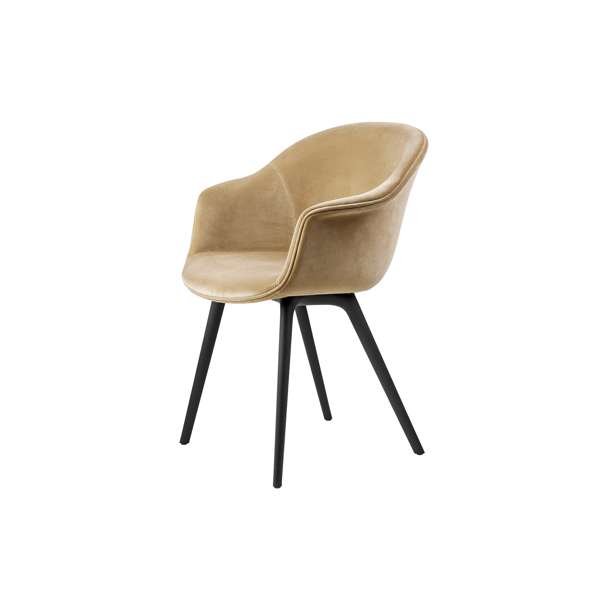 GUBI - Bat Dining Chair Fully Upholstered, Velvet 294/black - H: 83 x B: 61 x D: 57 cm.