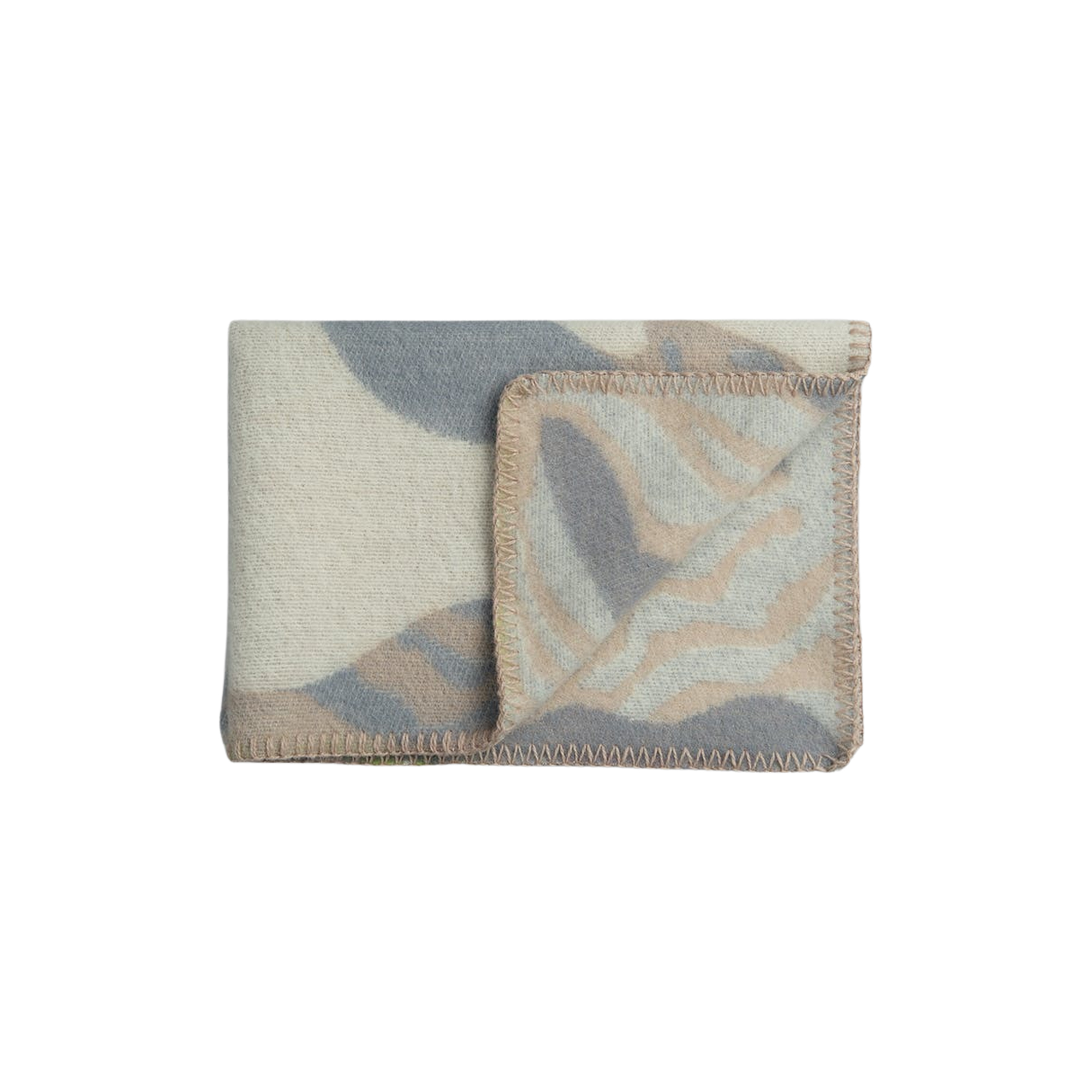 Røros Tweed - FUGL OG FISK Baby Size Throw, grey/beige, BIRD AND FISH