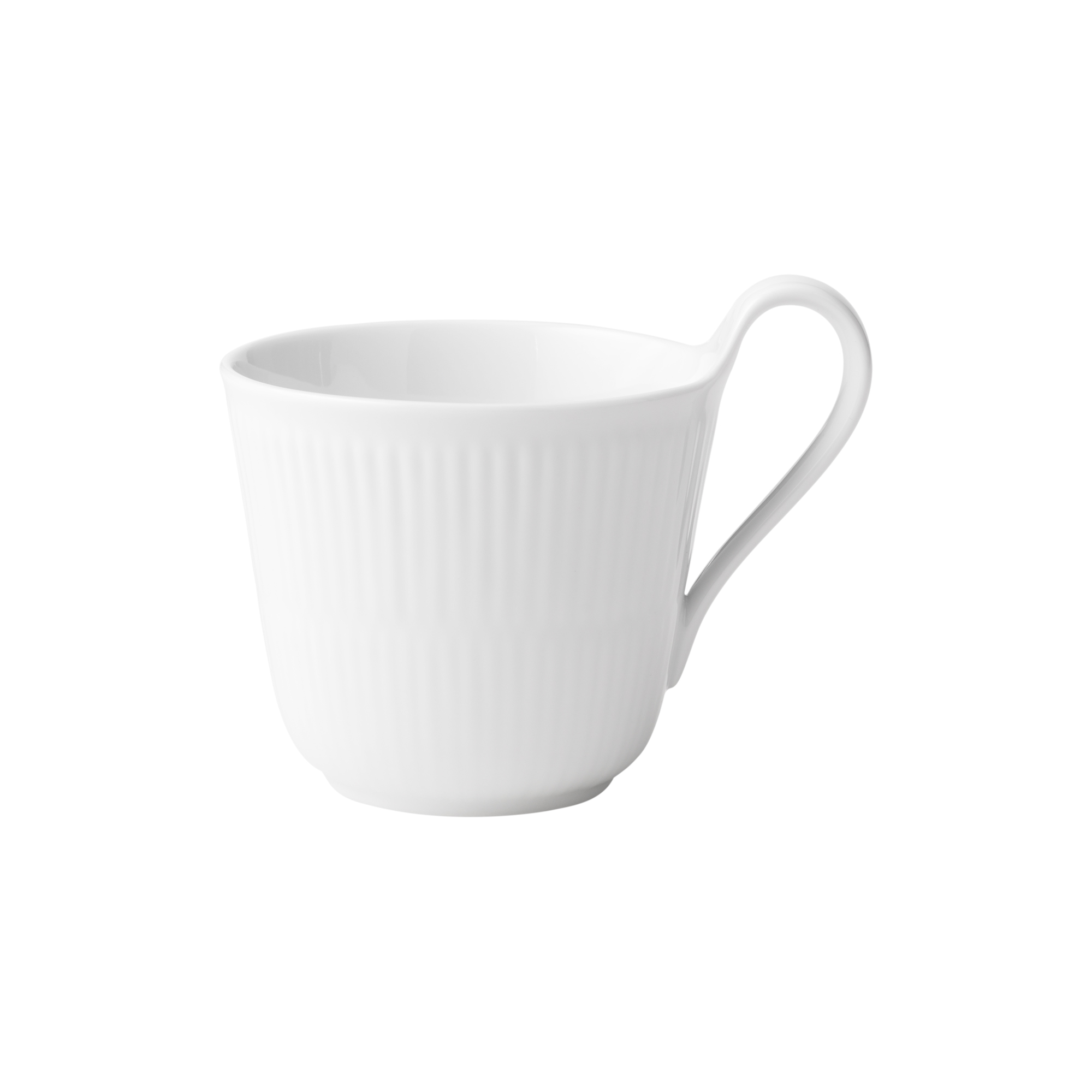 Royal Copenhagen - Hvid Riflet højhankskop 33 cl
