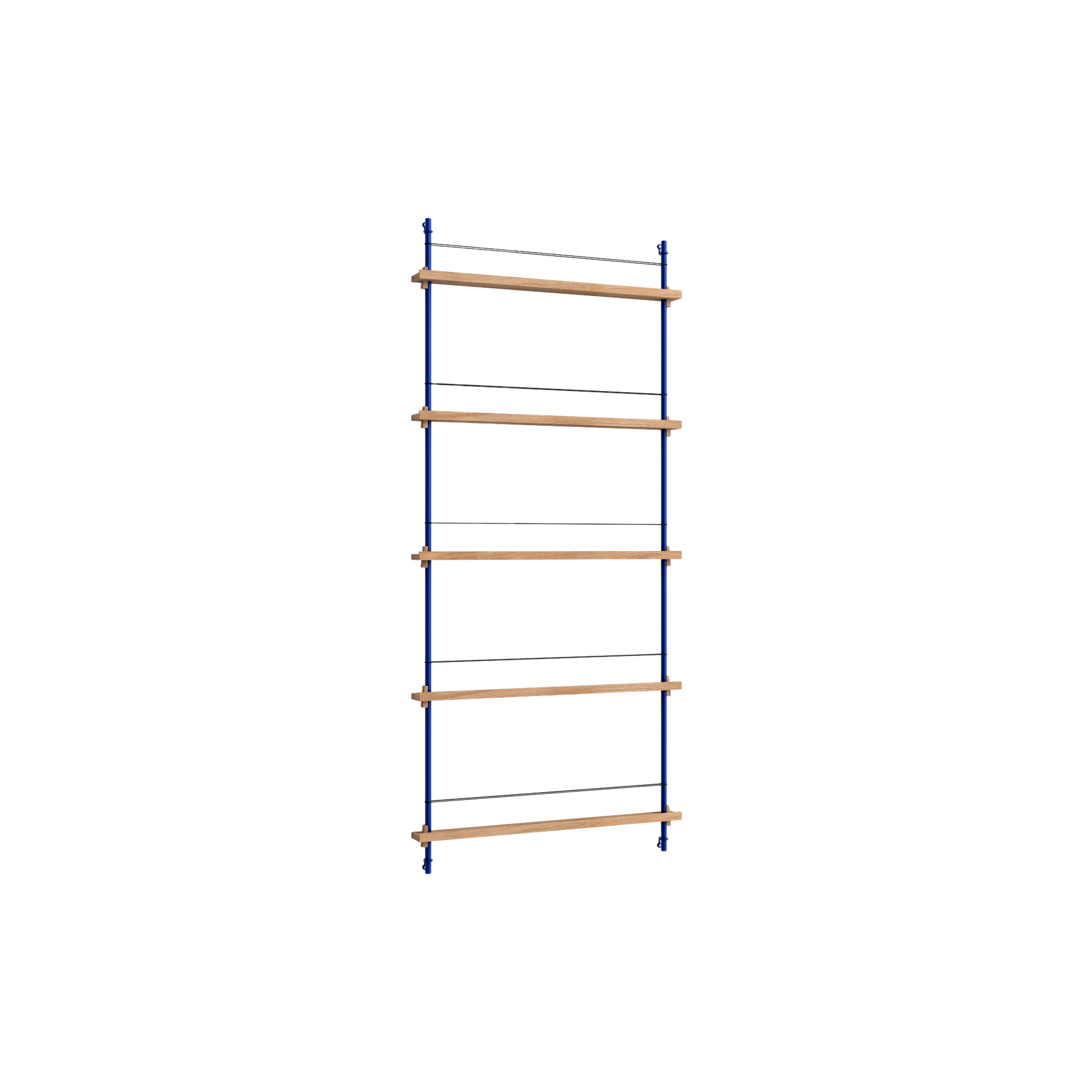 MOEBE - Magazine Shelving Tall, oak/deep blue